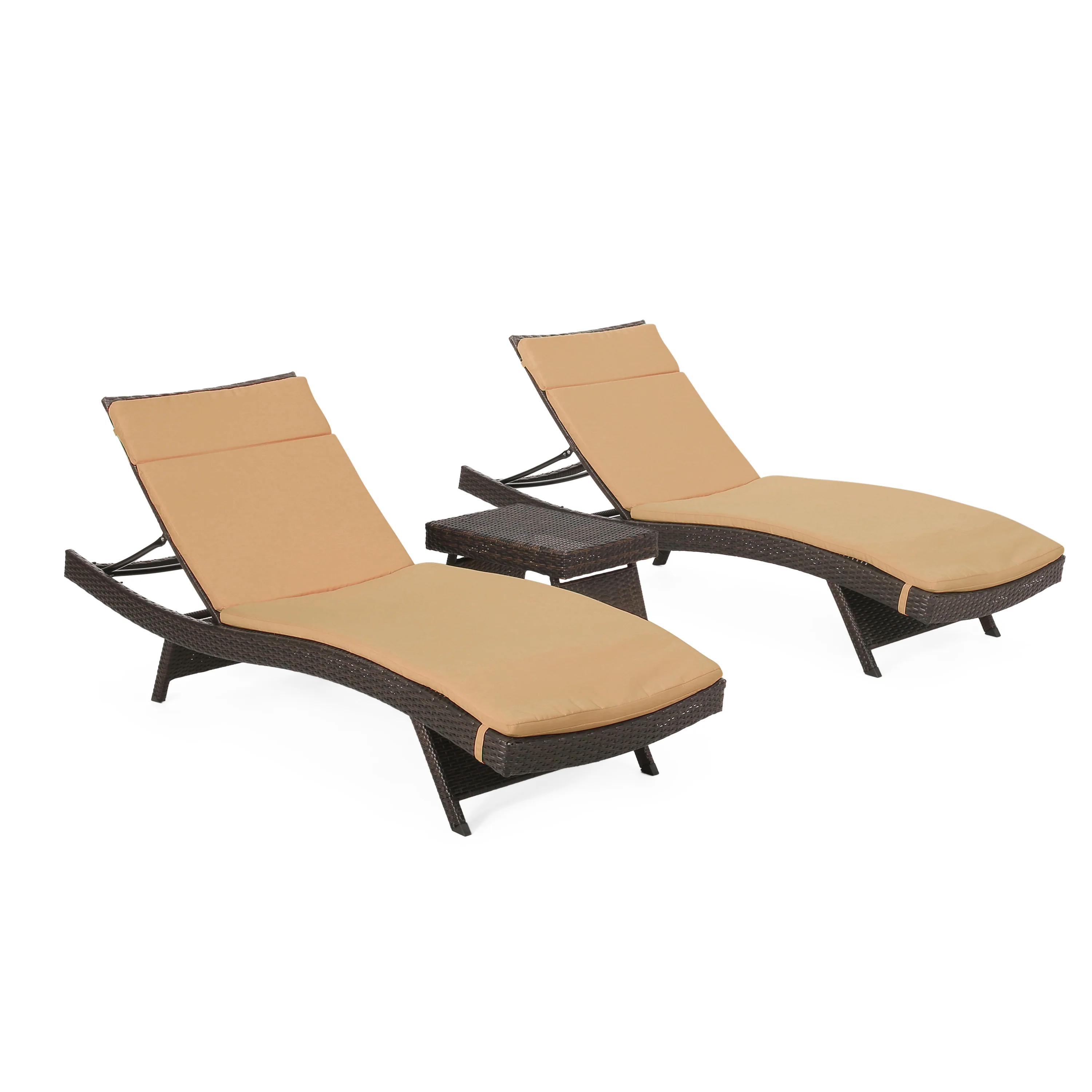 Lakeport Outdoor 3pc Adjustable Chaise Lounge Chair Set - furnishings