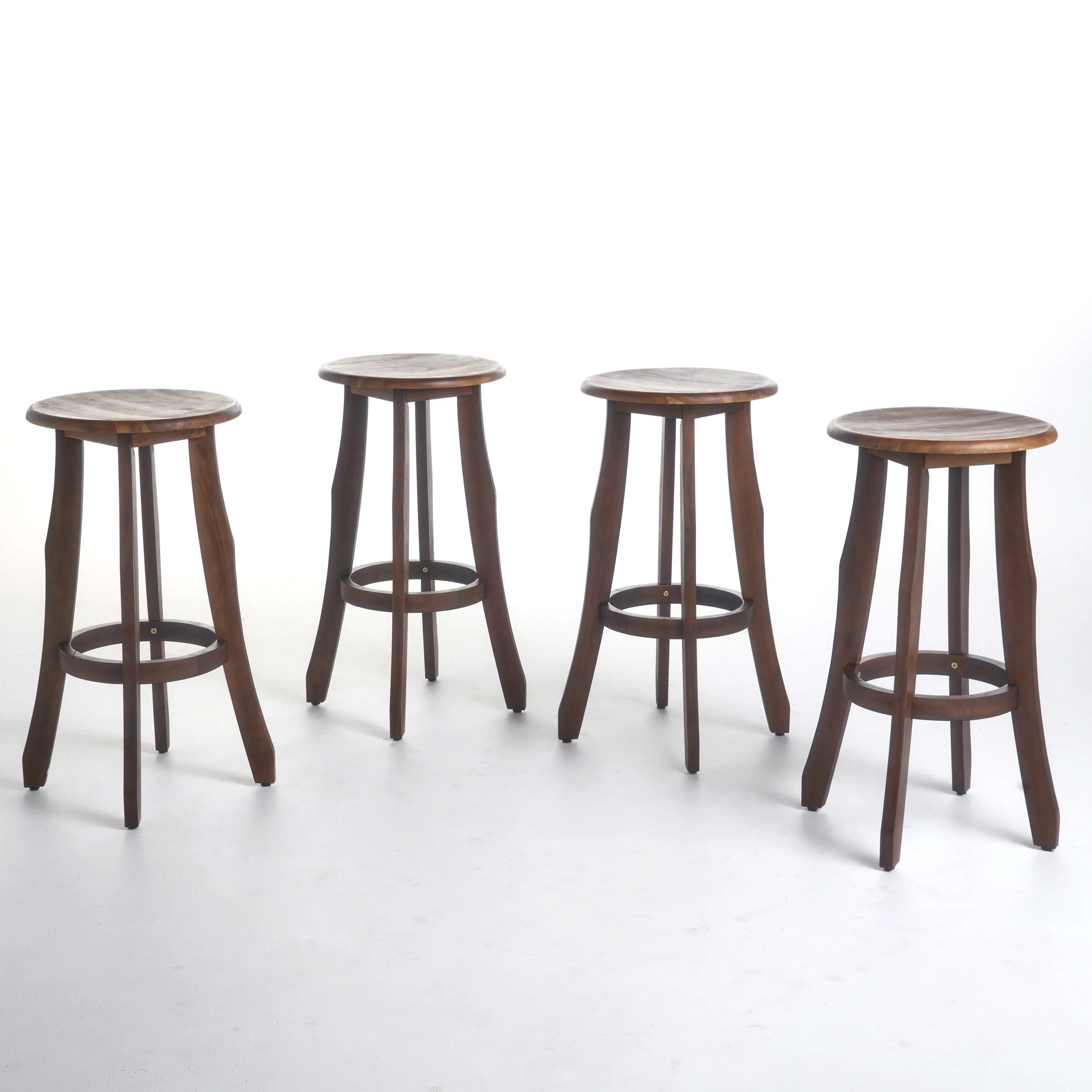 Primrose 30-Inch Outdoor Dark Brown Finished Acacia Wood Barstools - furnishings