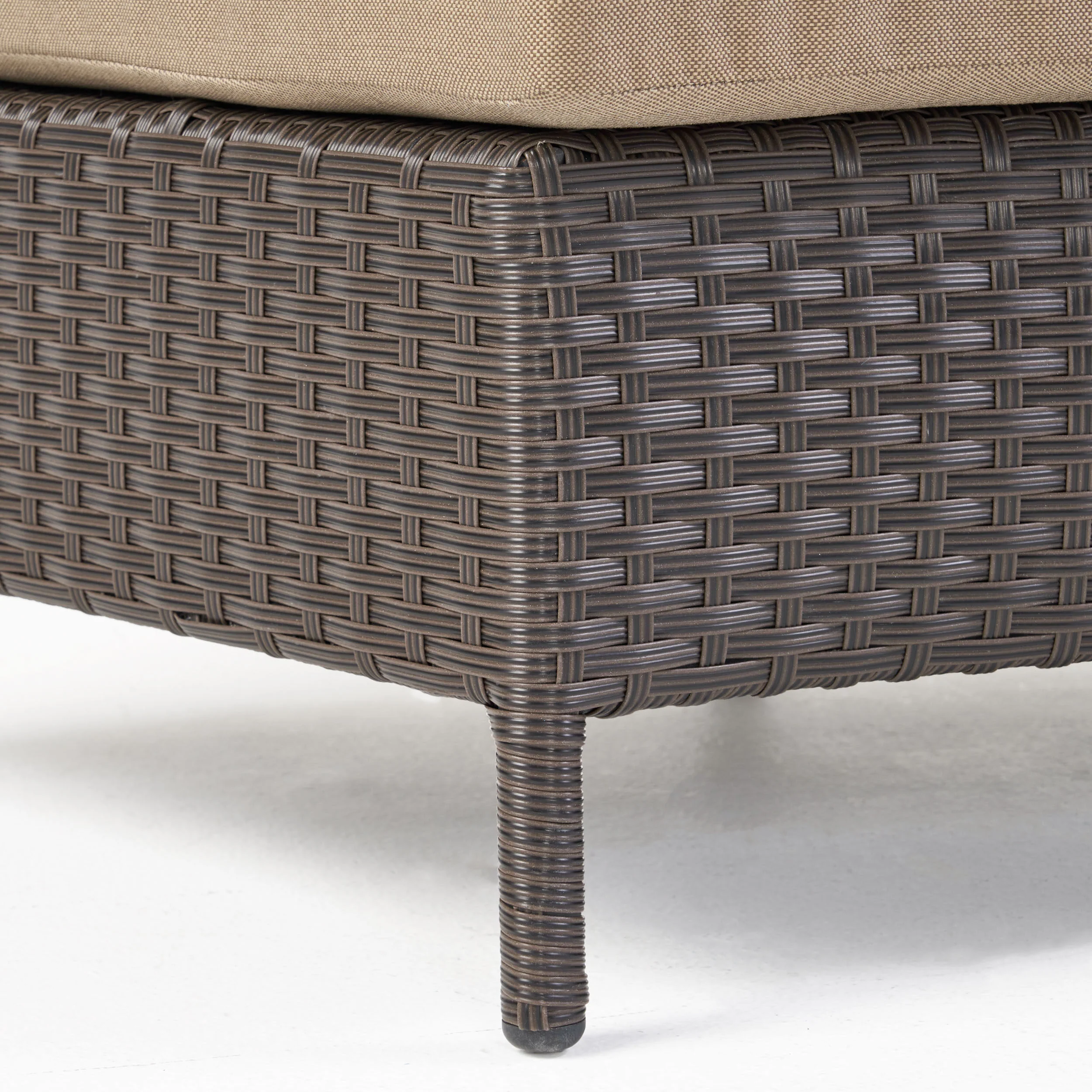 Harper Outdoor Wicker Curved Loveseat Sectional with Cushions - furnishings