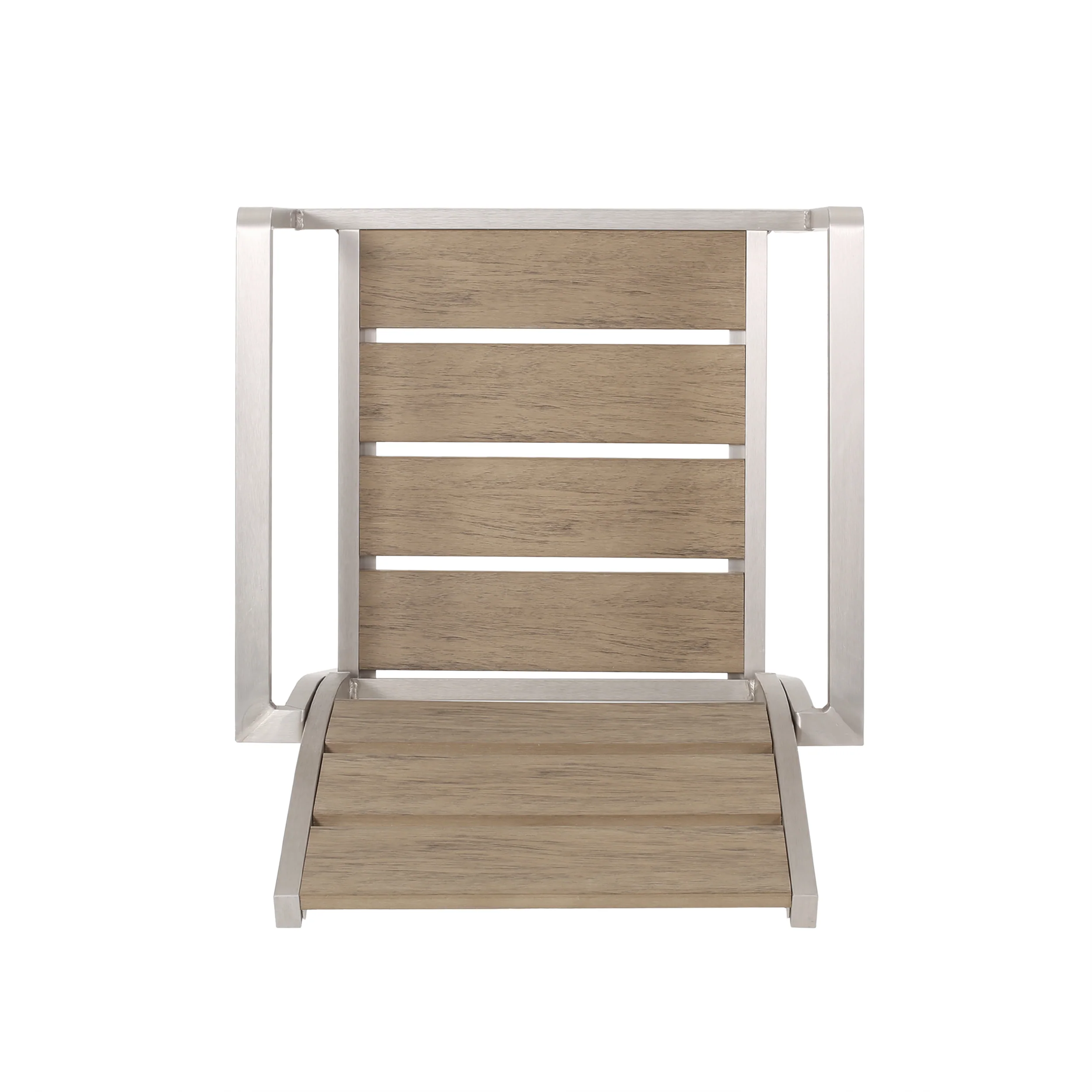 Cherie Outdoor Modern Aluminum Dining Chair with Faux Wood Seat (Set of 2) - furnishings
