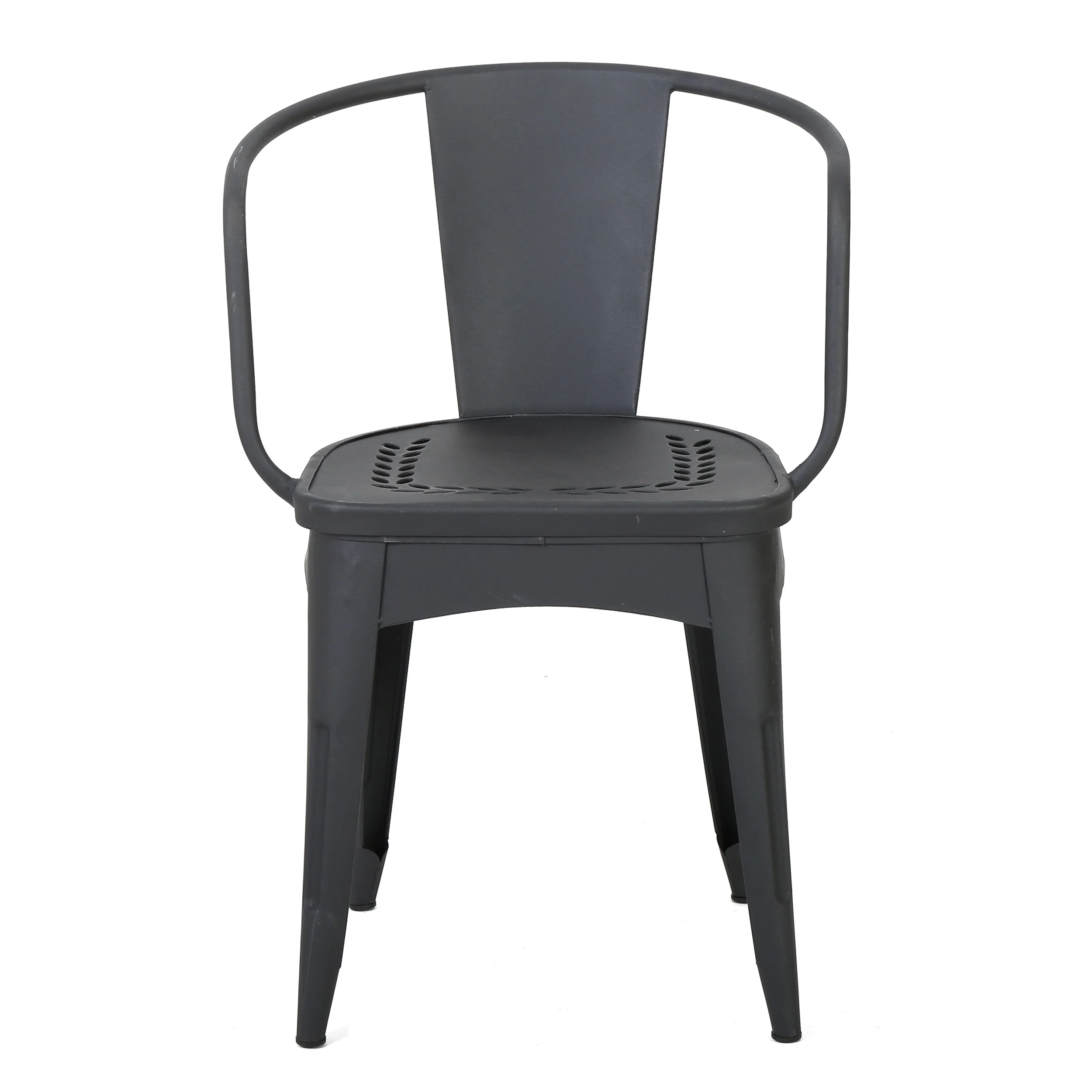 Tottenham Outdoor Modern 3 Piece Floral Pattern Black Bistro Set - furnishings