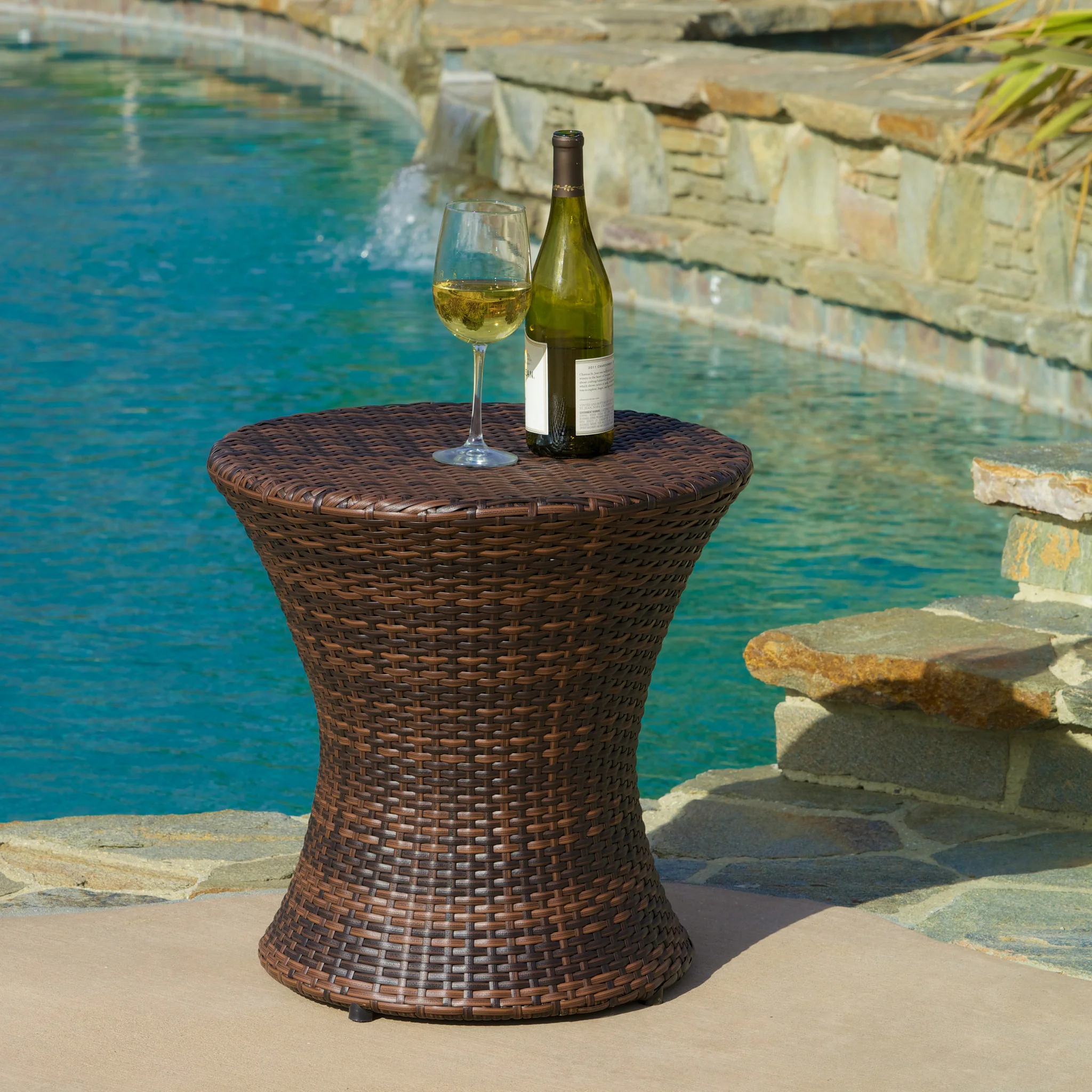 Mission Bay Outdoor Brown Wicker 3 Piece Chat Set - furnishings