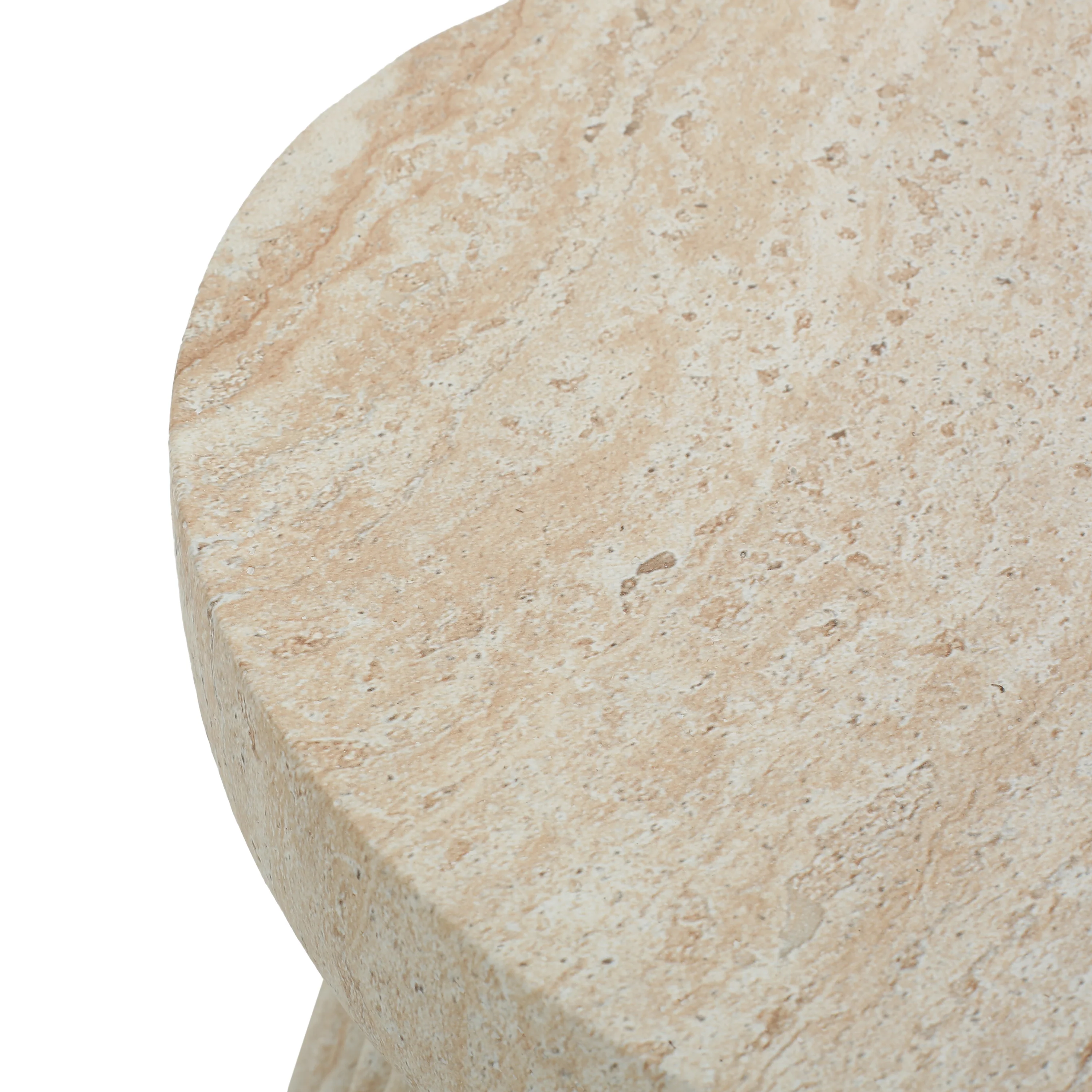 Isoldee Travertine Concrete Side Table - furnishings