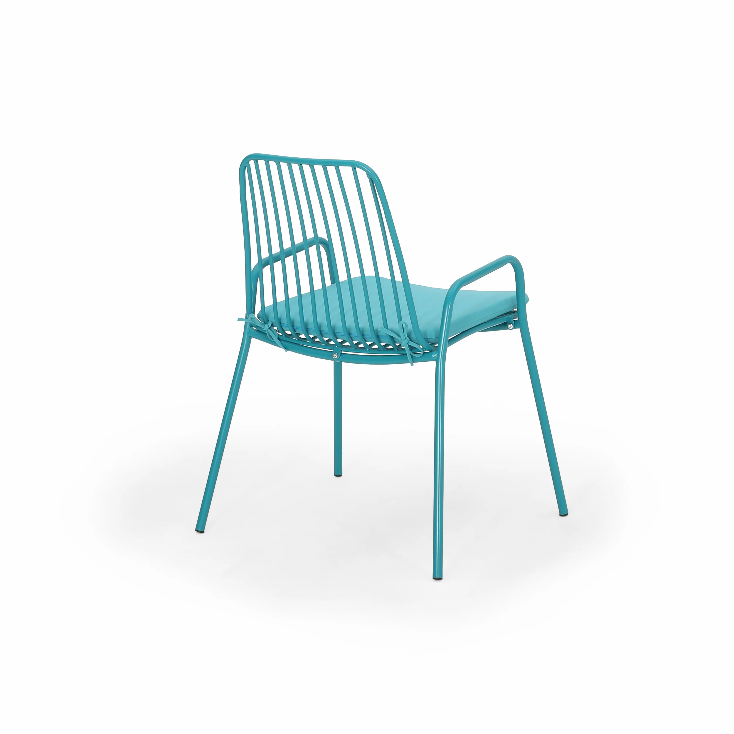 Ashwood Outdoor Modern Iron Club Chair with Cushion (Set of 2) - furnishings