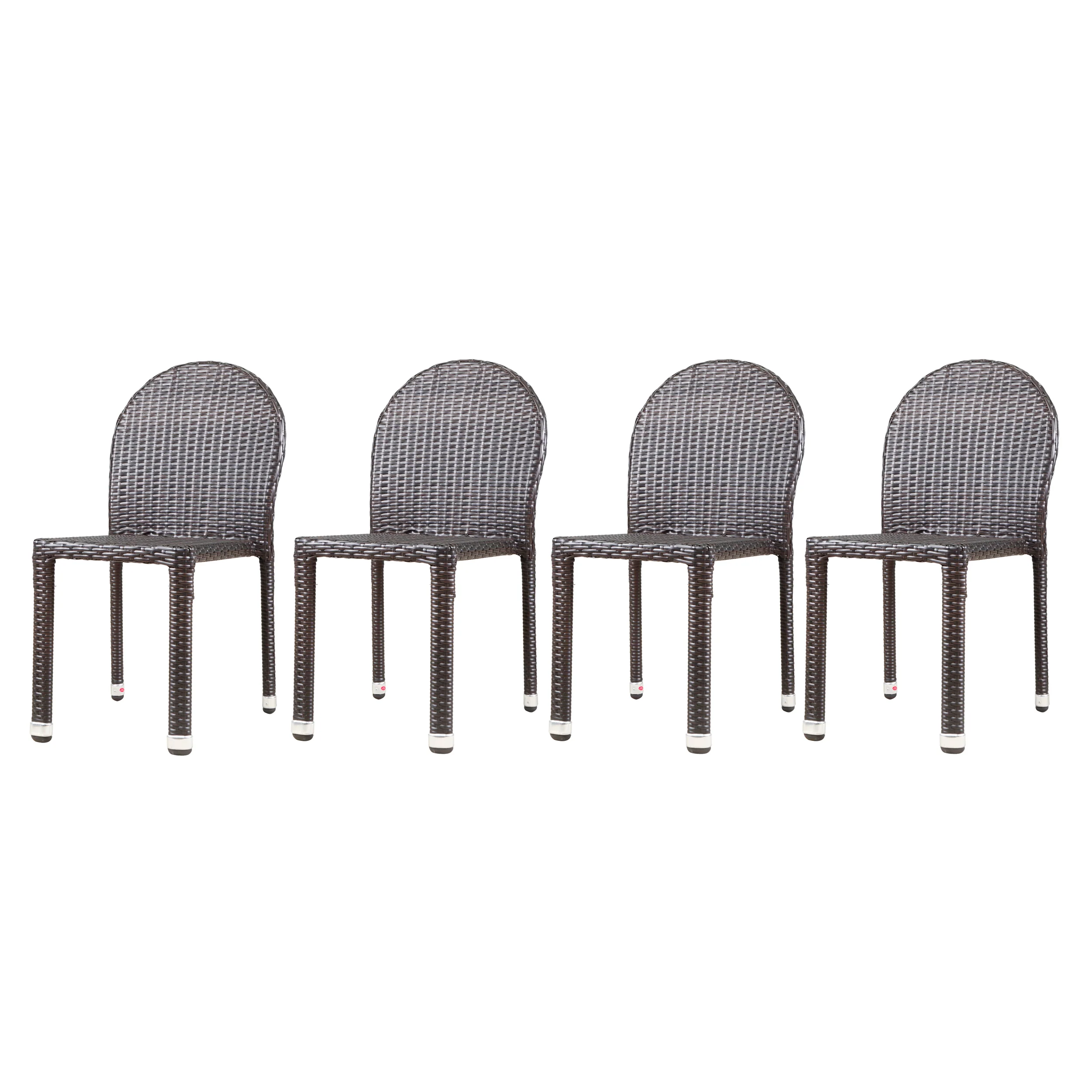 Amallie Outdoor Wicker Stacking Chairs with an Aluminum Frame (Set of 4) - furnishings