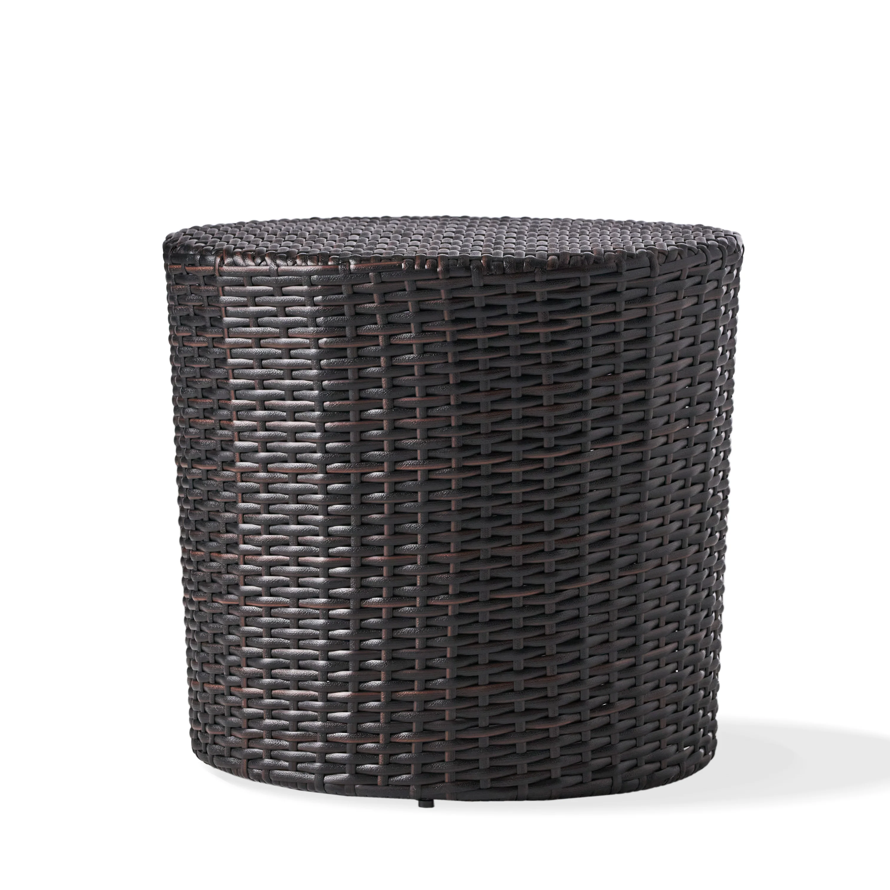 Overton Outdoor Wicker Barrel Side Table - furnishings