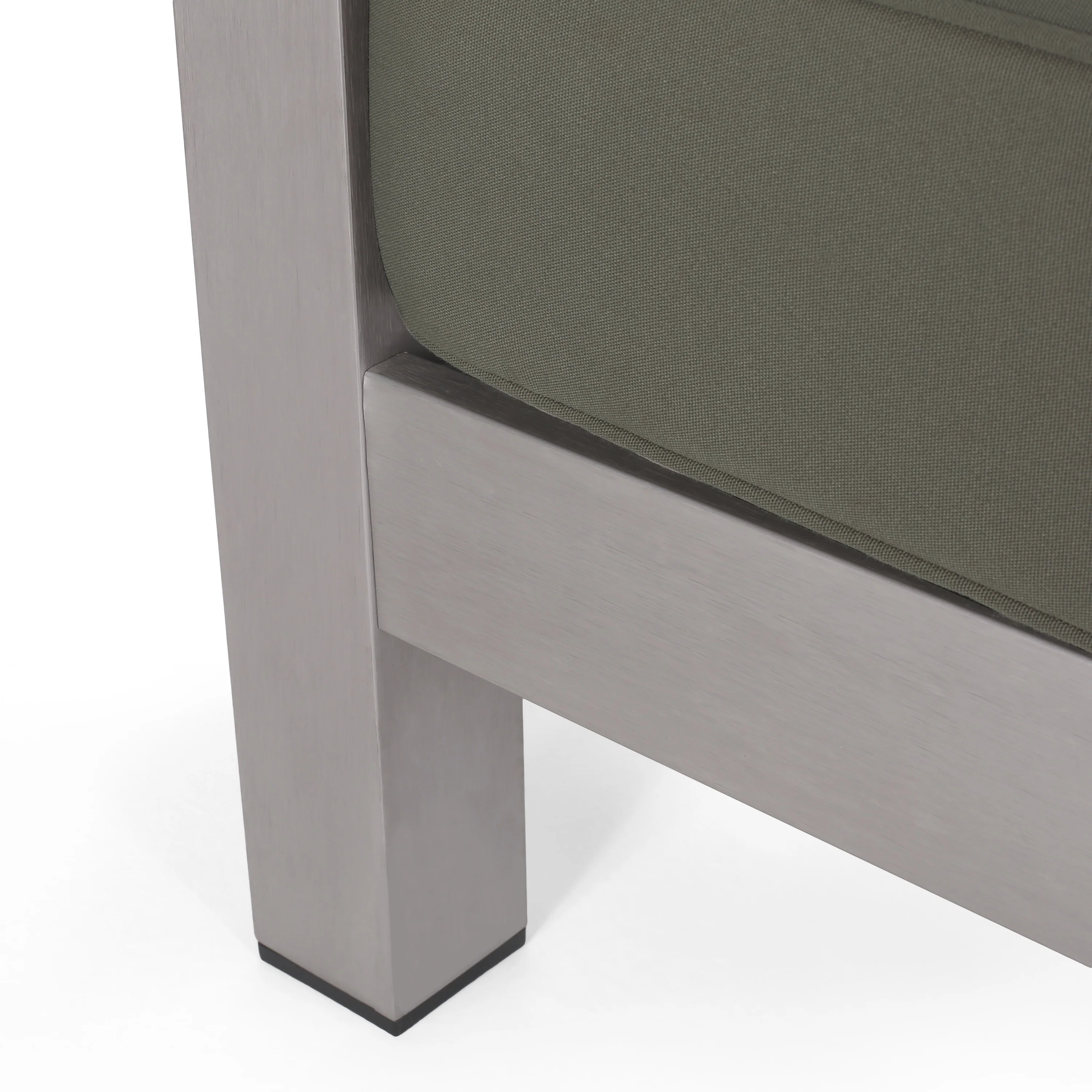 Gianelle Outdoor Modern 4 Seater Aluminum Chat Set with Fire Pit and Tank Holder - furnishings