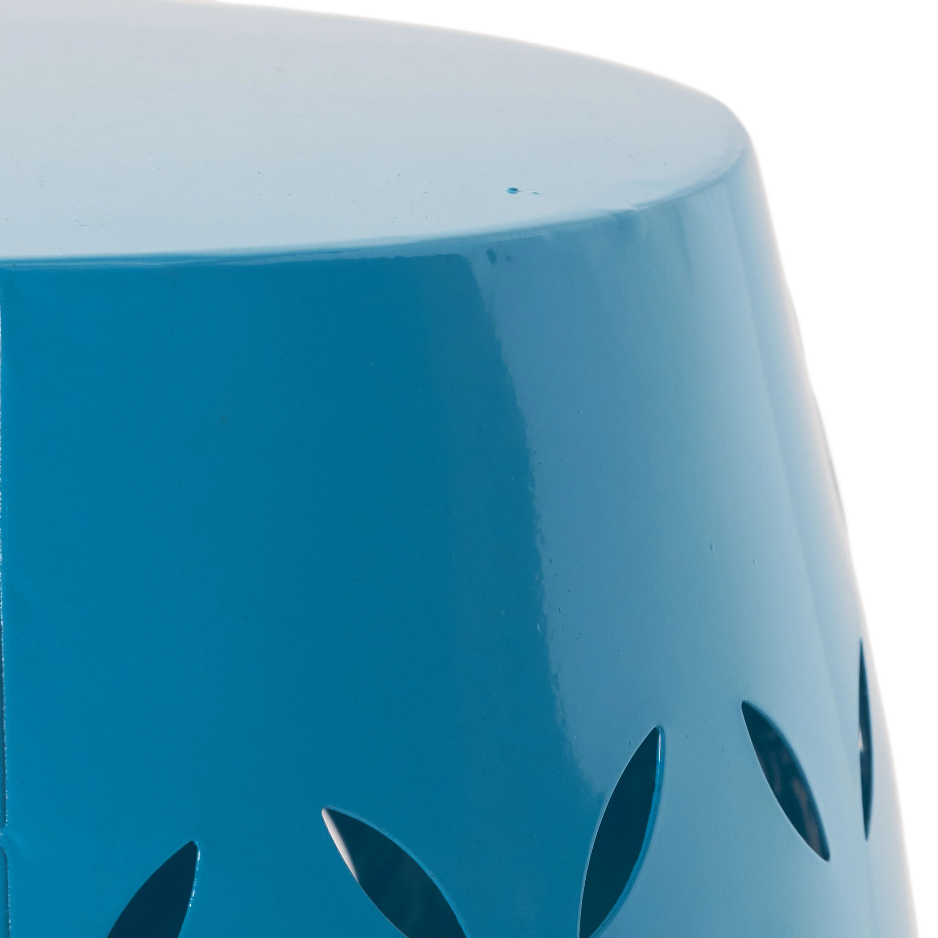 Lilly Outdoor Modern 12-Inch Criss-Cross Cut Metal Barrel Side Table - furnishings