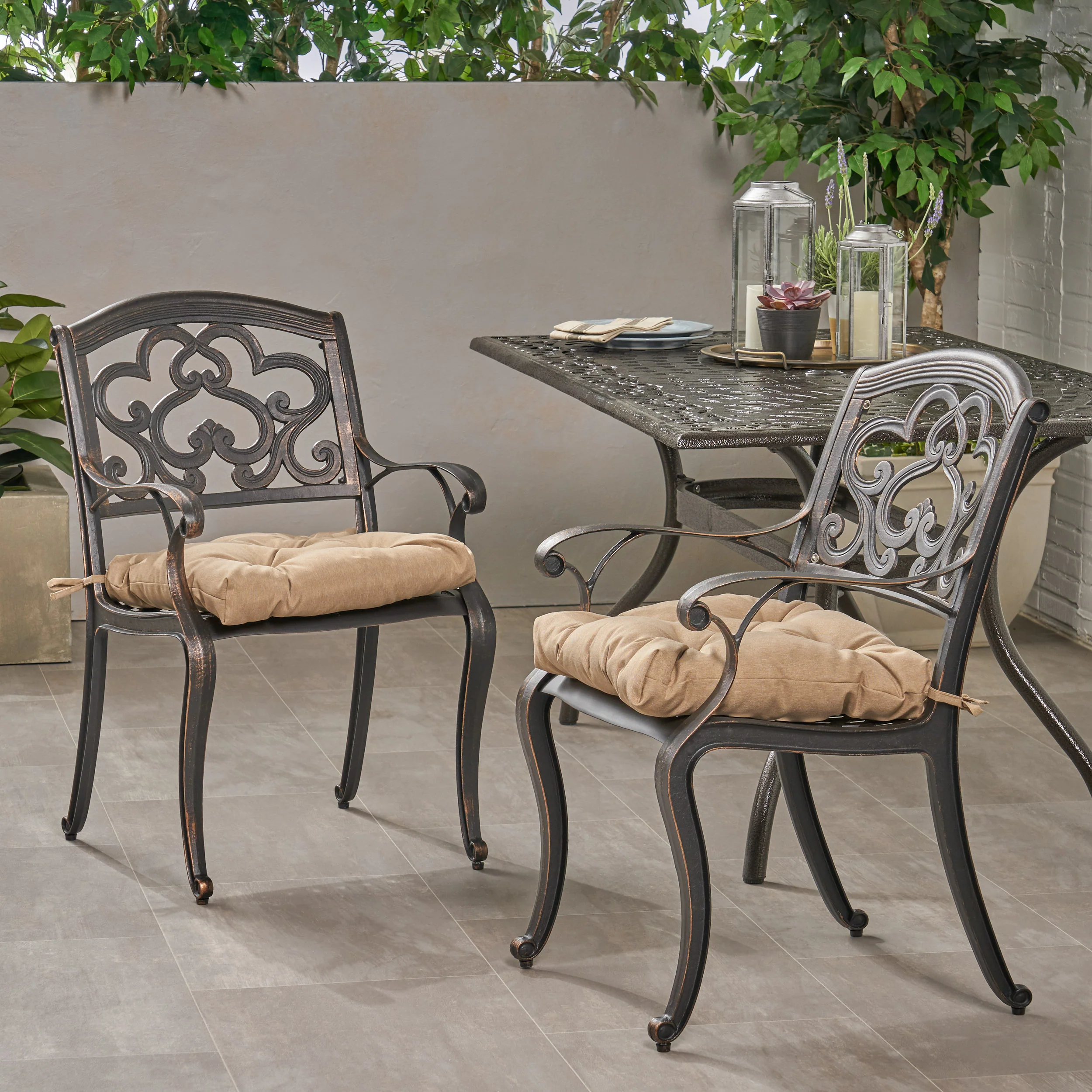 Carlton Outdoor Dining Chair with Cushion (Set of 2) - furnishings