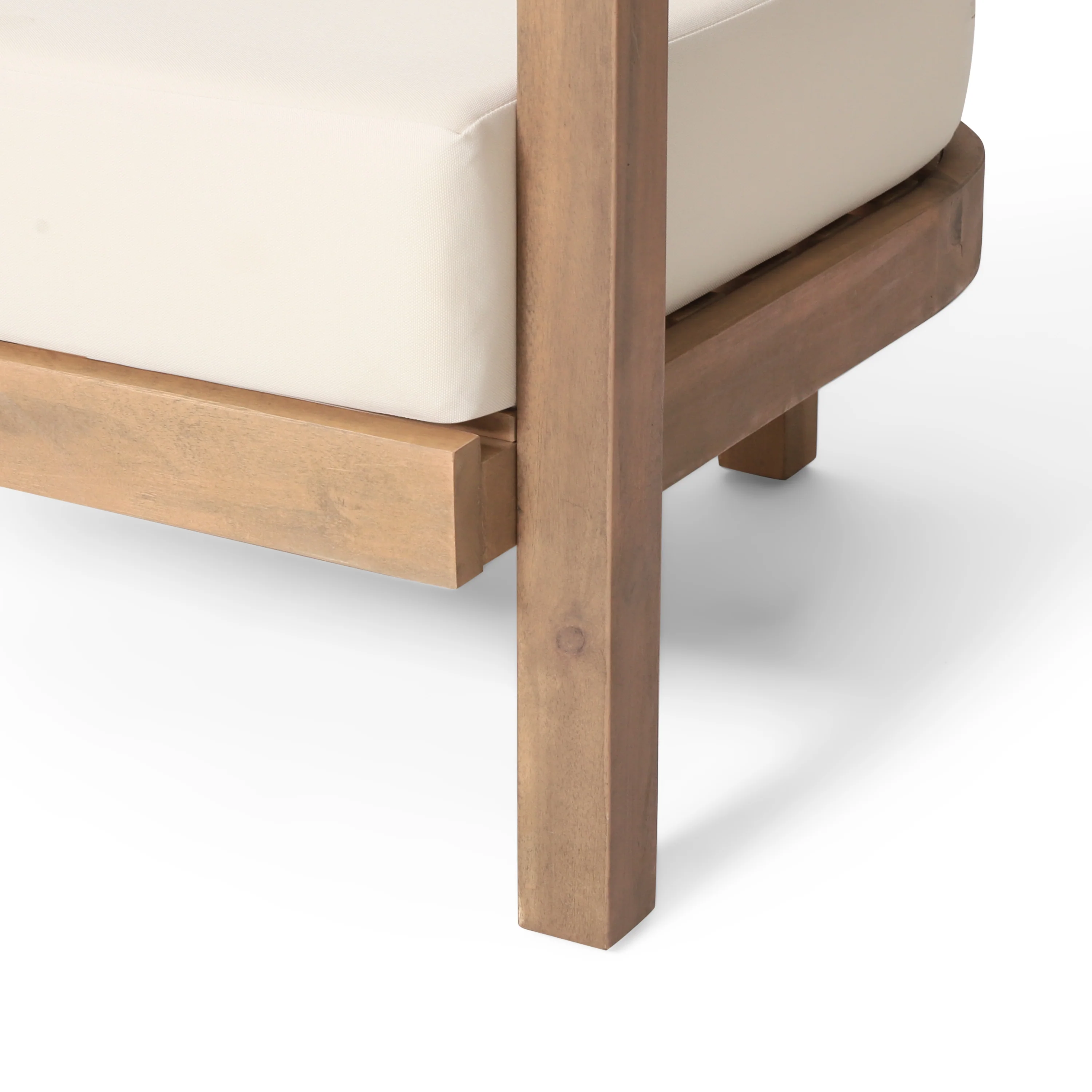Aston Outdoor Acacia Wood Club Chair with Cushions - furnishings