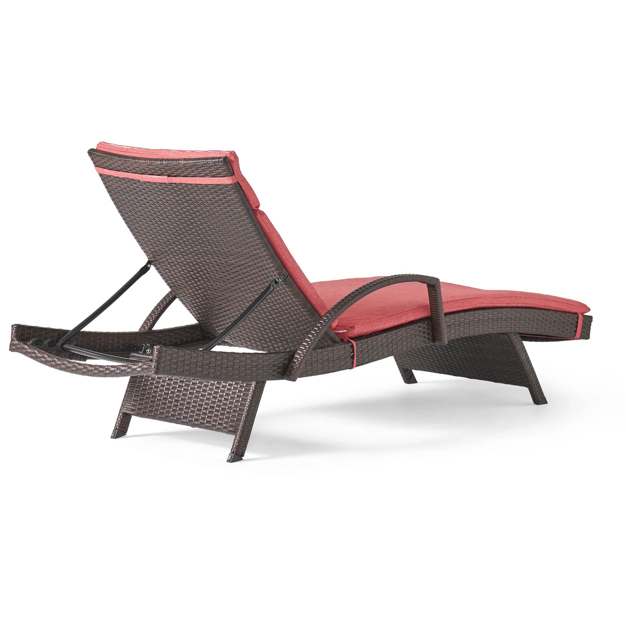 Lakeport Outdoor Adjustable Armed Chaise Lounge Chair w/ Cushion - furnishings