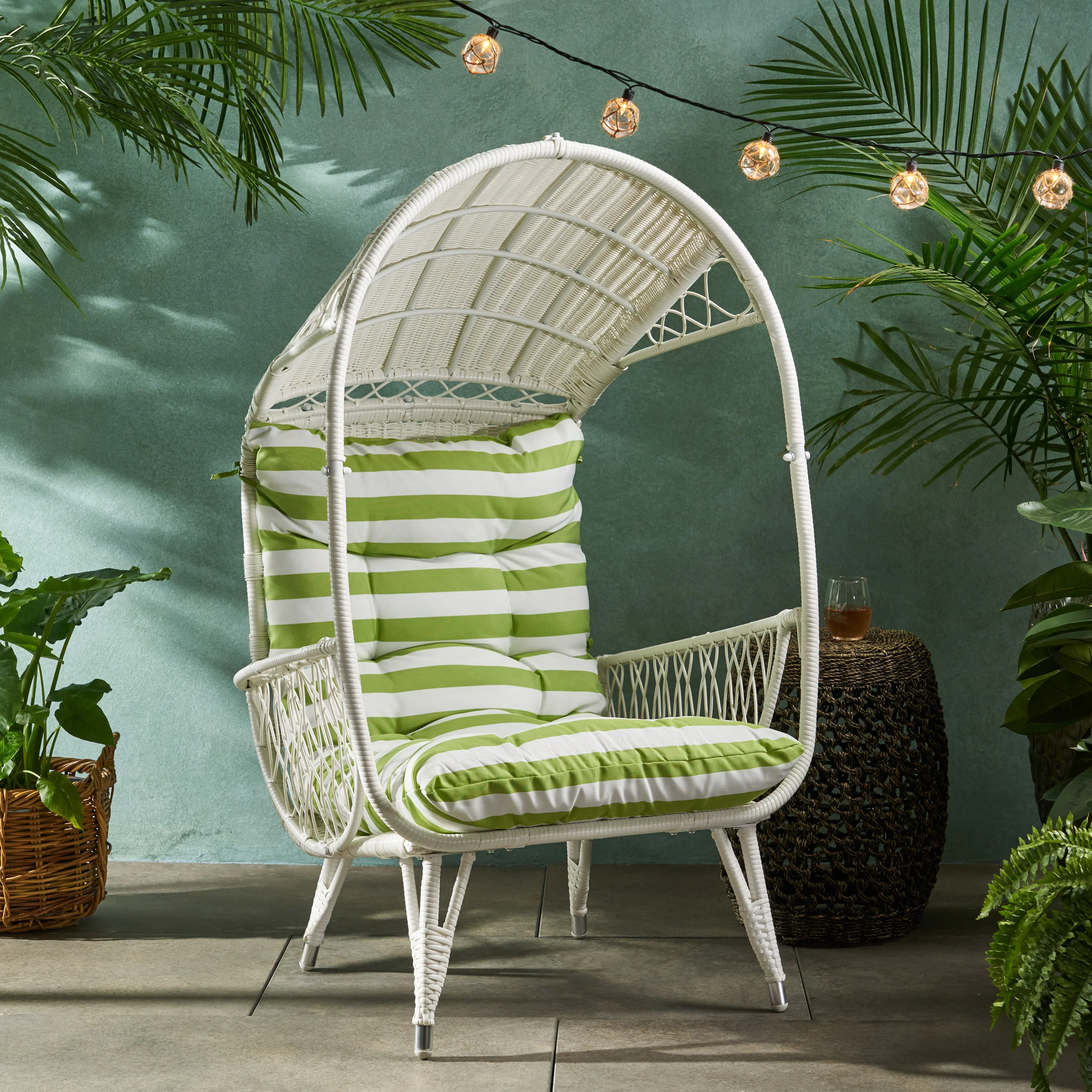 Primo Outdoor Wicker Freestanding Basket Chair - furnishings