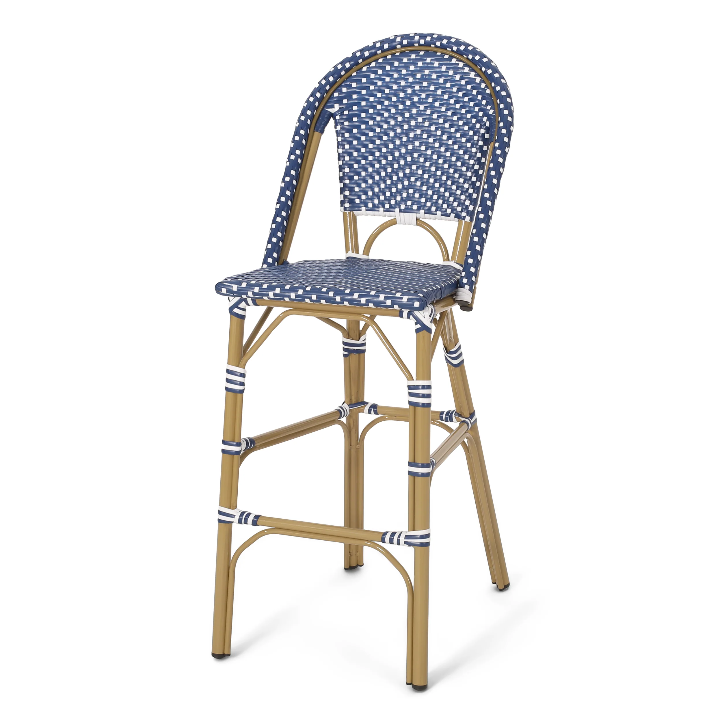 Grelton Outdoor Aluminum French Barstools, Set of 4 - furnishings