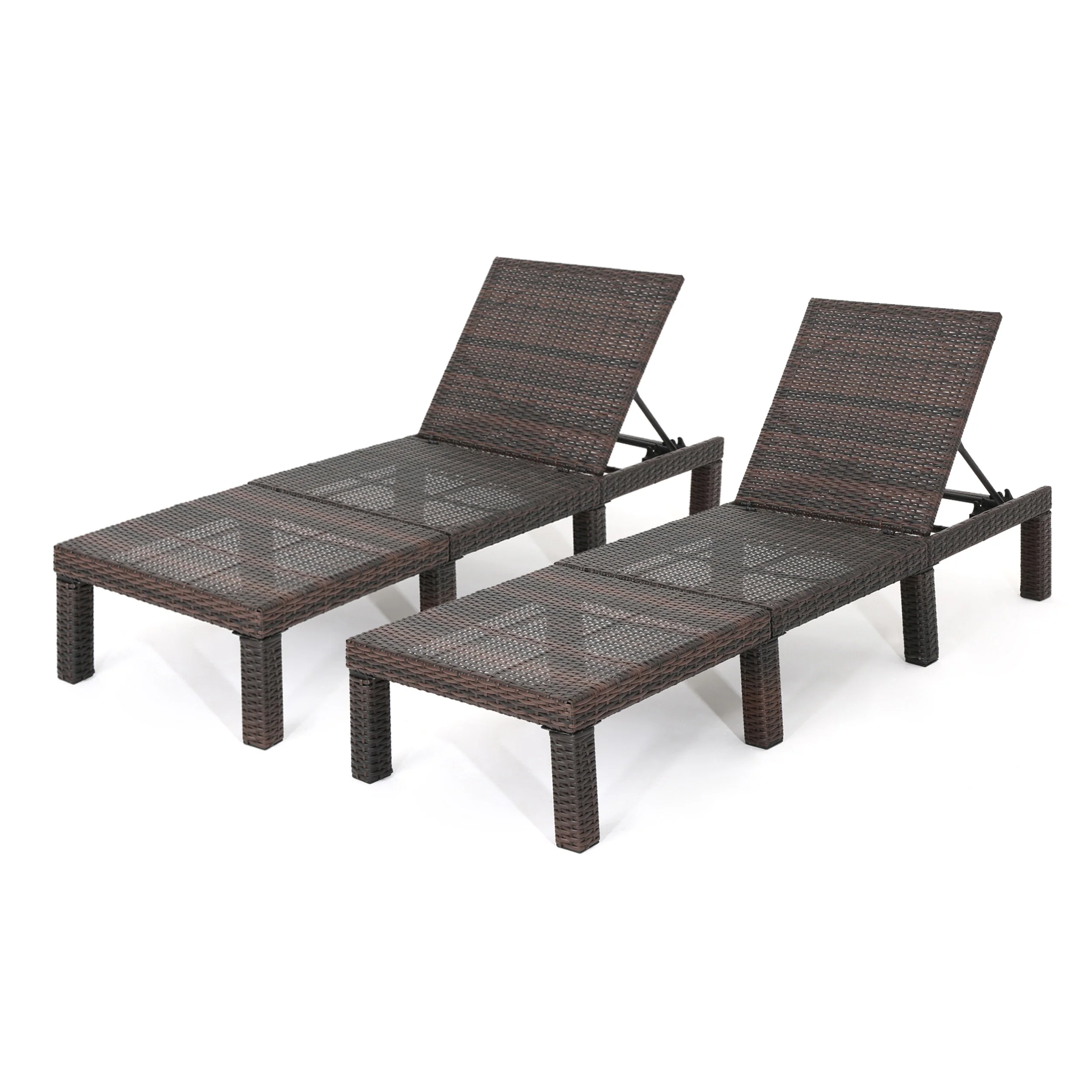 Joyce Outdoor Multi-brown Wicker Chaise Lounge without Cushion - furnishings