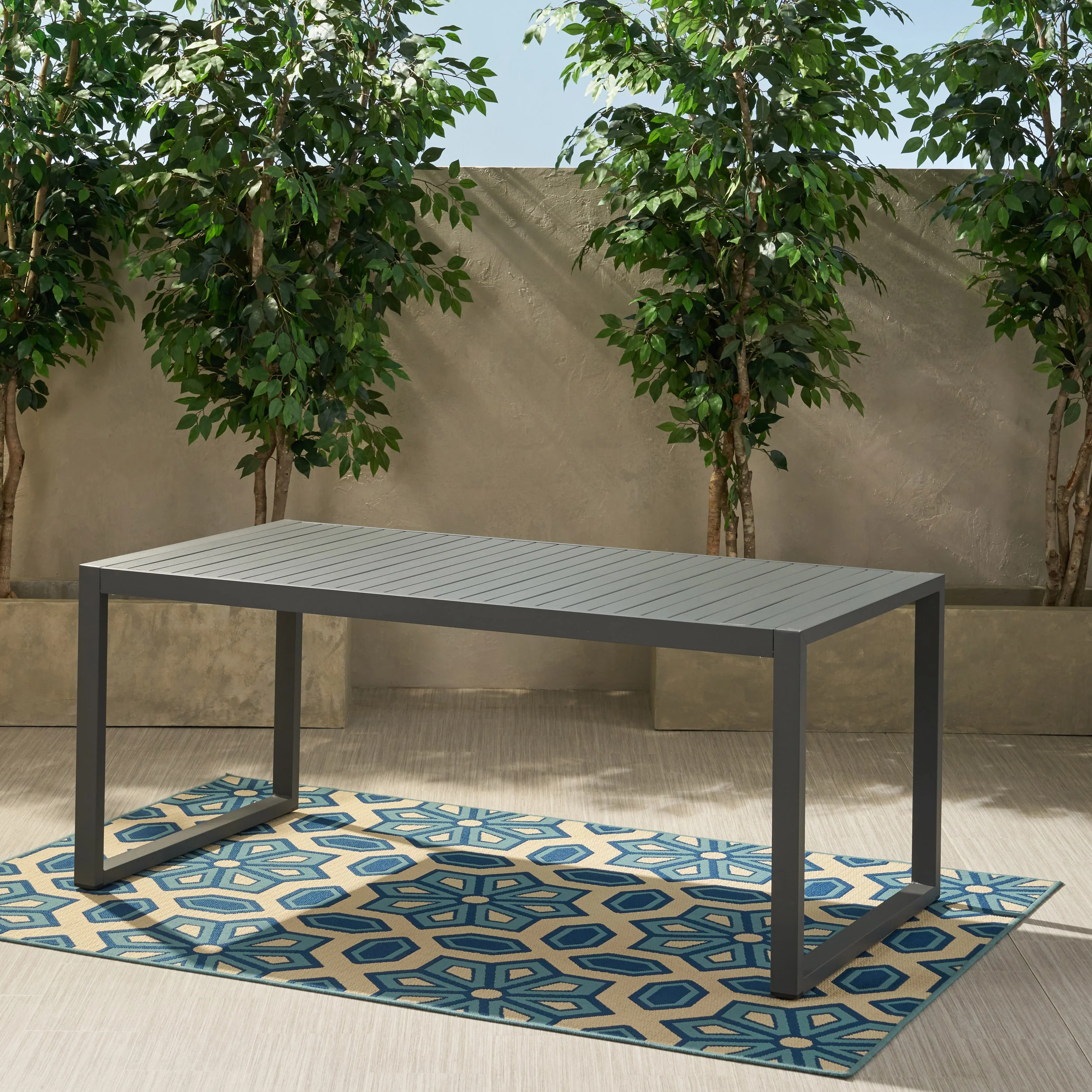 Nealie Outdoor Aluminum Dining Table - furnishings