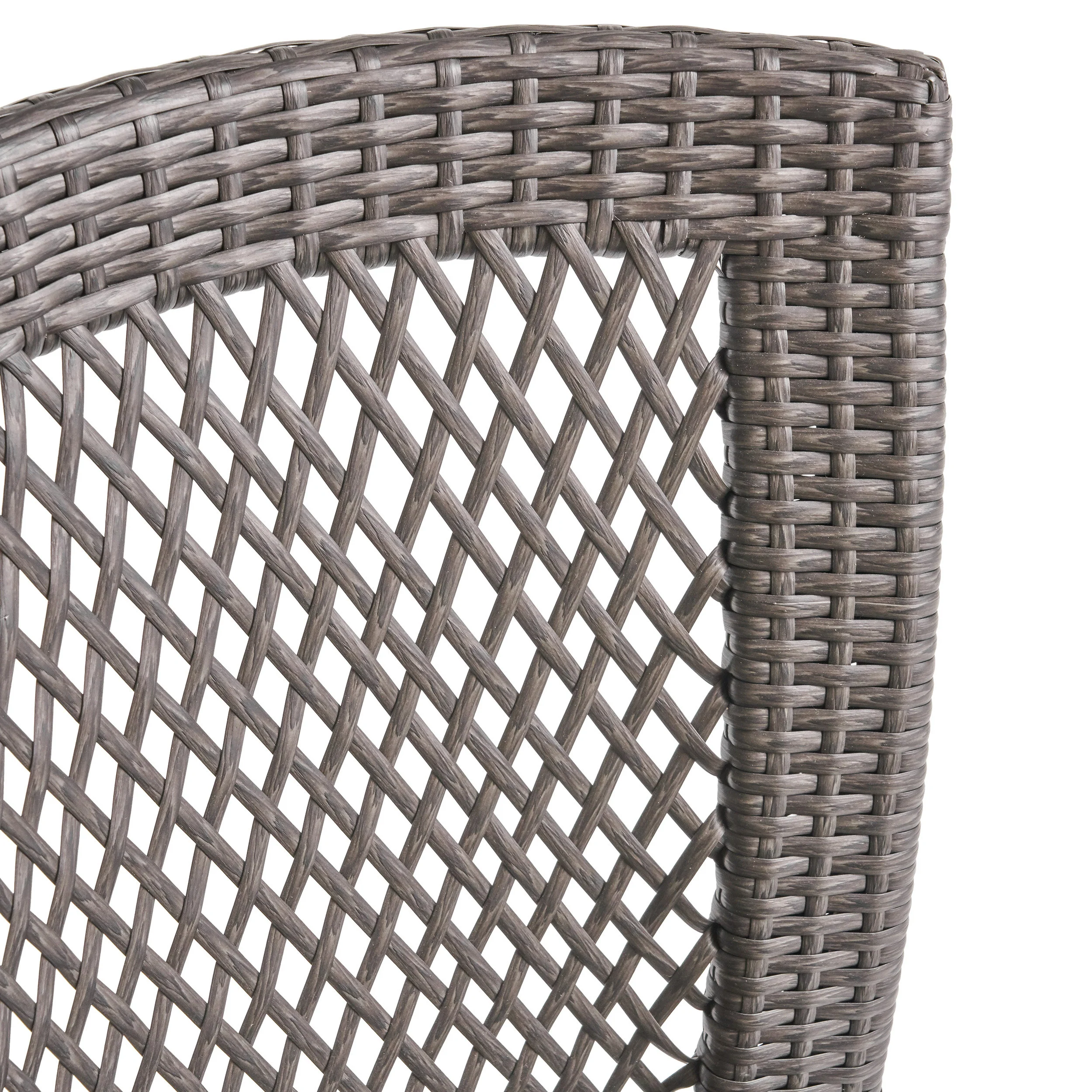 Hale Outdoor 3 Piece Wicker Bistro Set, Grey - furnishings