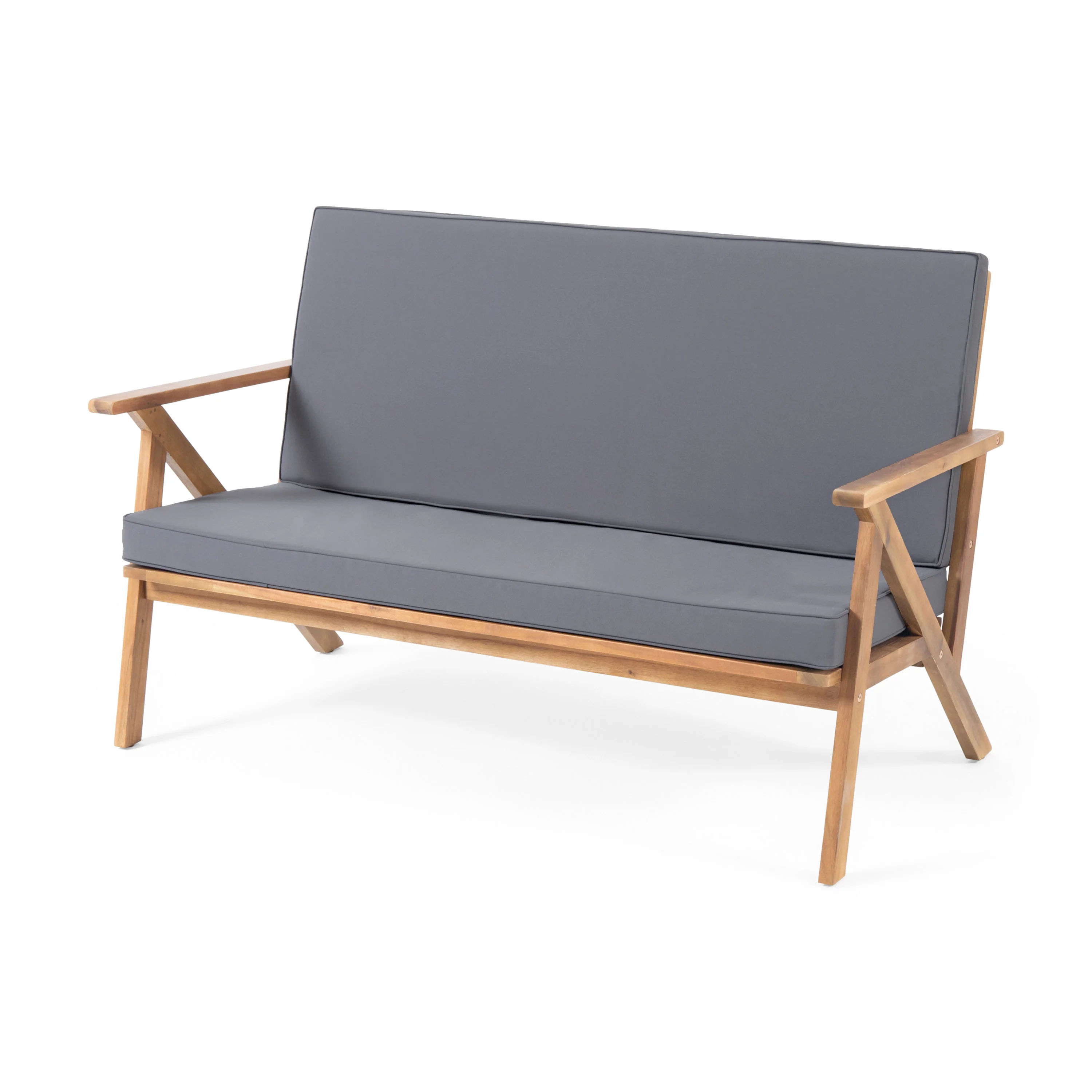 Manarola Outdoor 8 Seater Acacia Wood Chat Set with Coffee Table - furnishings