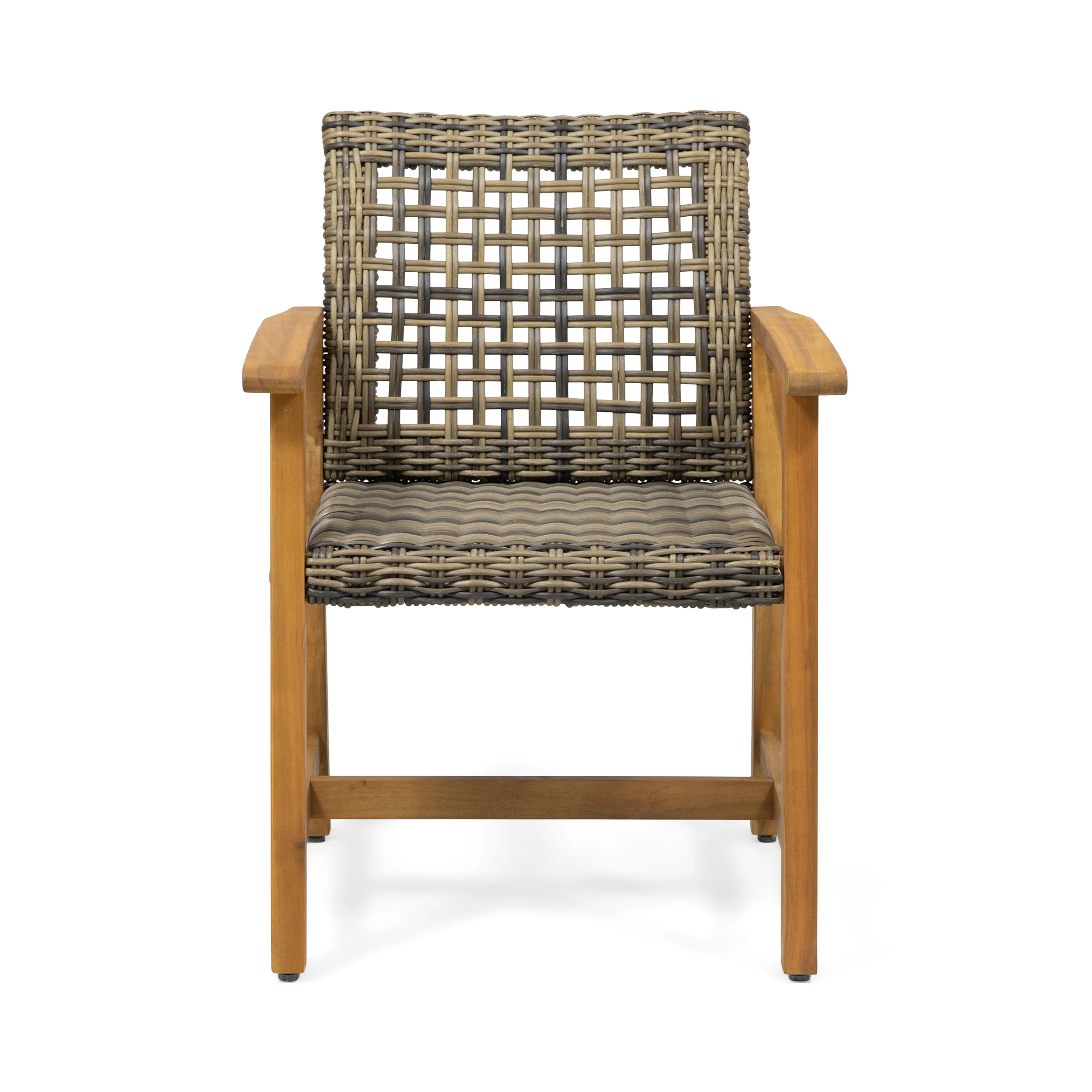 Alyssa Outdoor Acacia Wood and Wicker Dining Chair (Set of 2) - furnishings