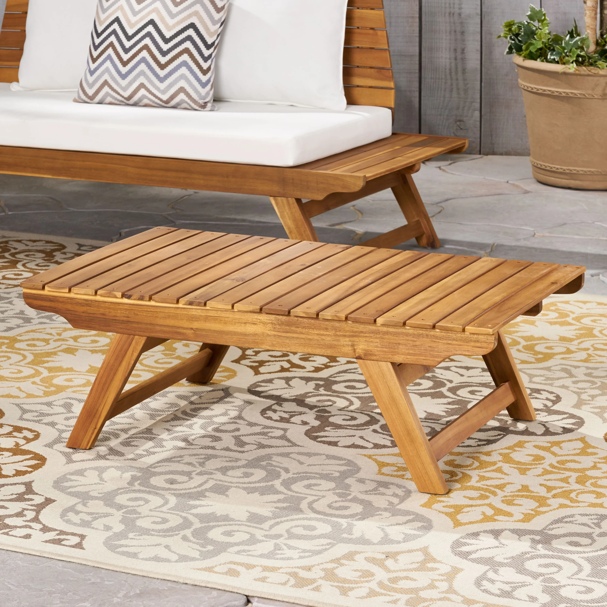 Kaiya Outdoor Wooden Coffee Table - furnishings