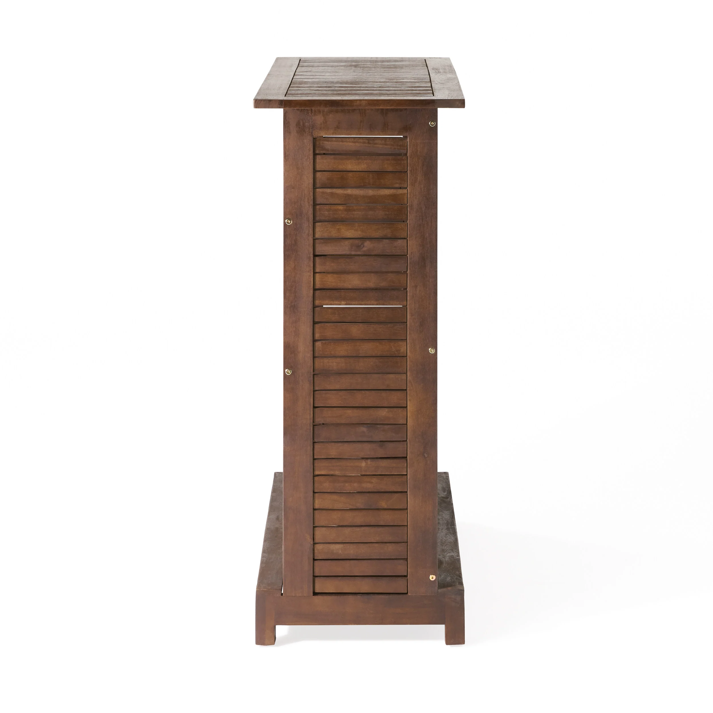 Jalama Acacia Wood Bar Table with Storage, Rich Mahogany - furnishings