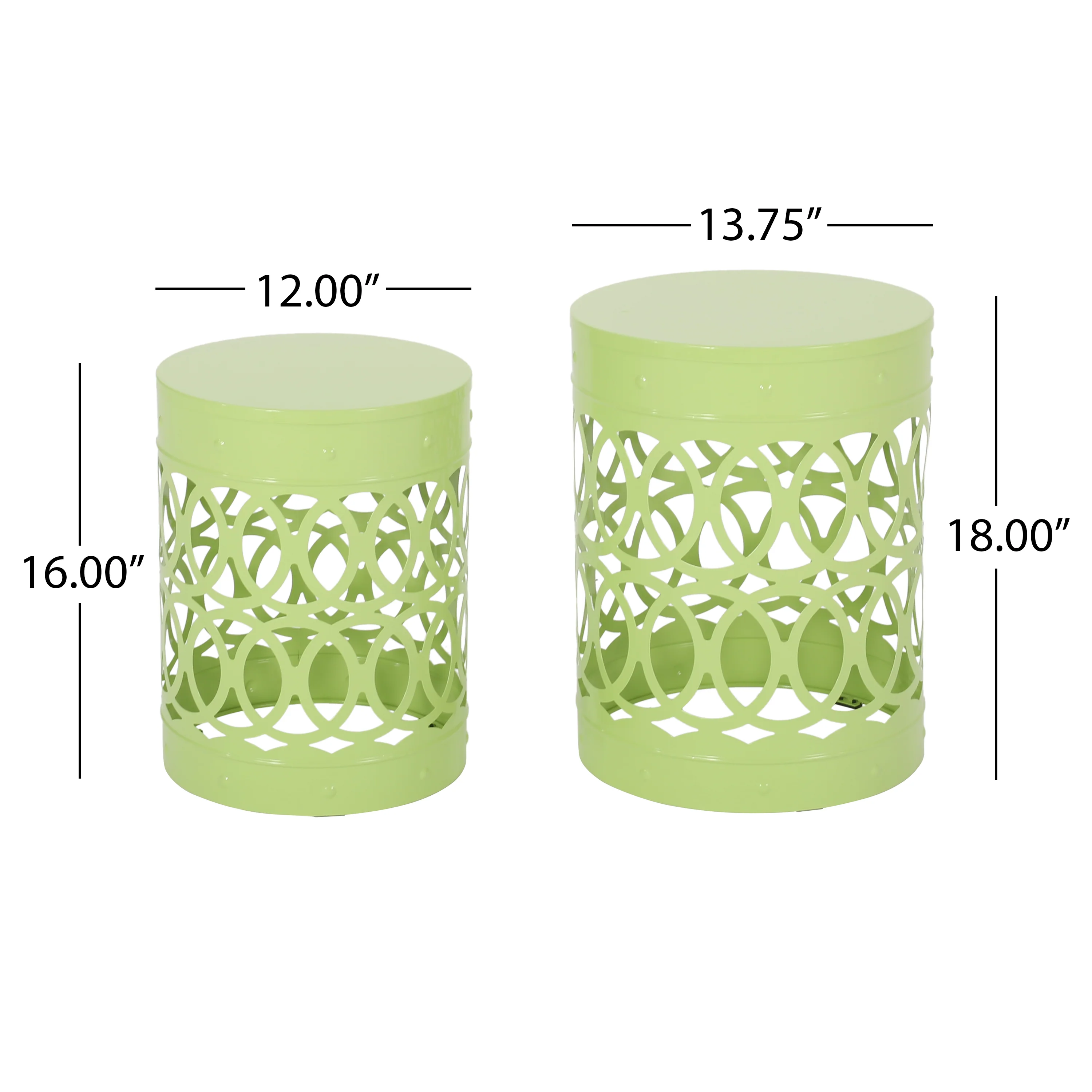 Pellerin Outdoor Metal Side Tables, Set of 2 - furnishings