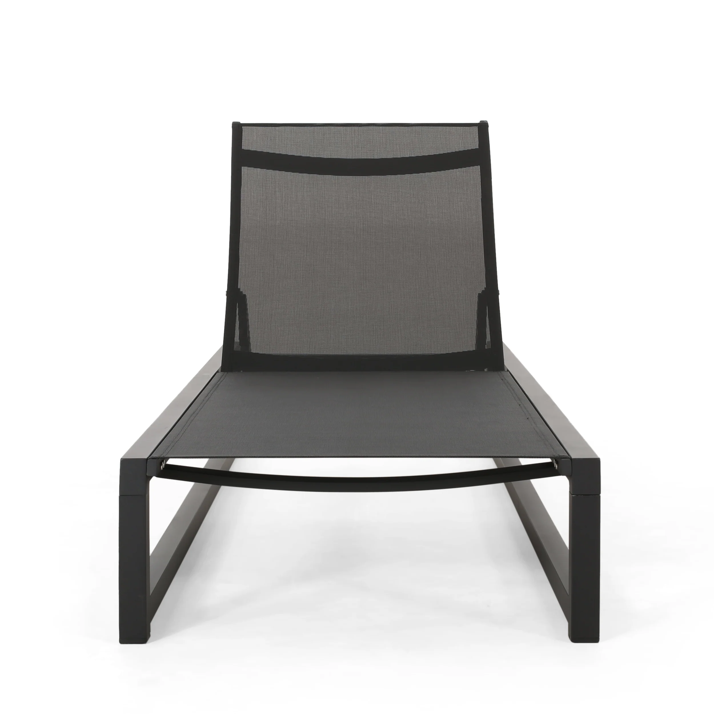 Moderna Outdoor Aluminum Chaise Lounge with Mesh Seating - furnishings