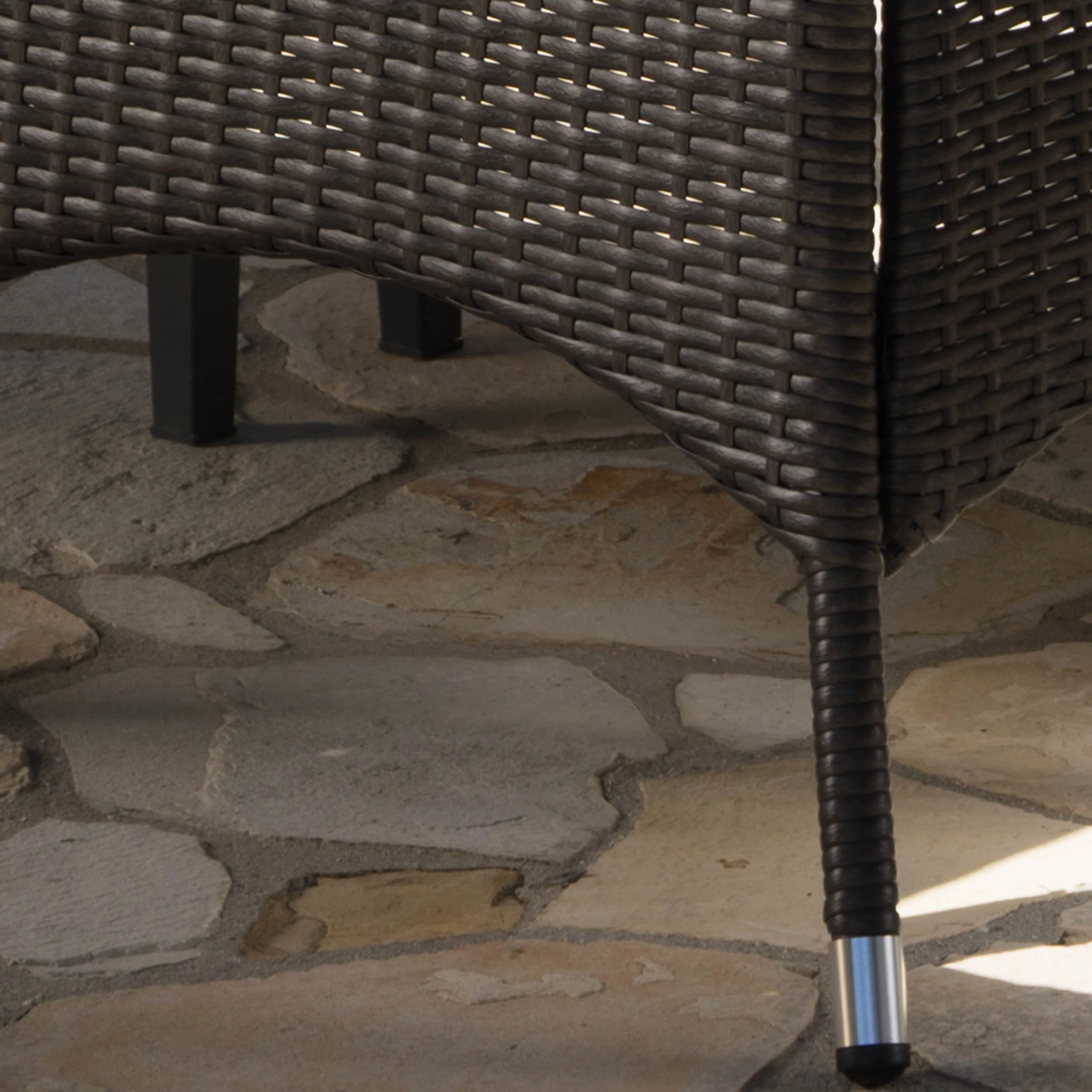 Leeward Outdoor 3 Piece Wicker Round Bistro Set with Water Resistant Cushions - furnishings