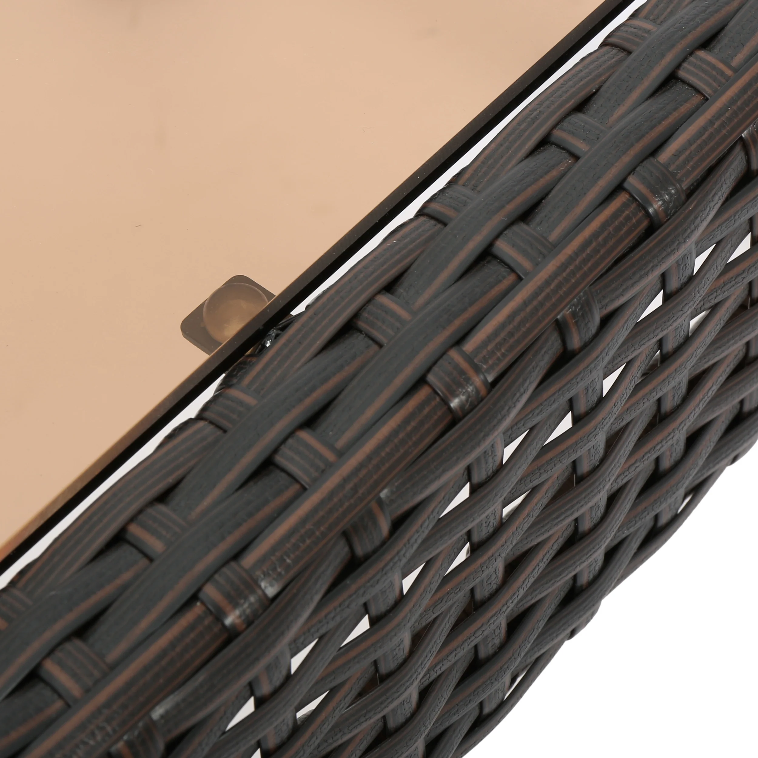 Jermaine Outdoor Brown Wicker Side Table - furnishings