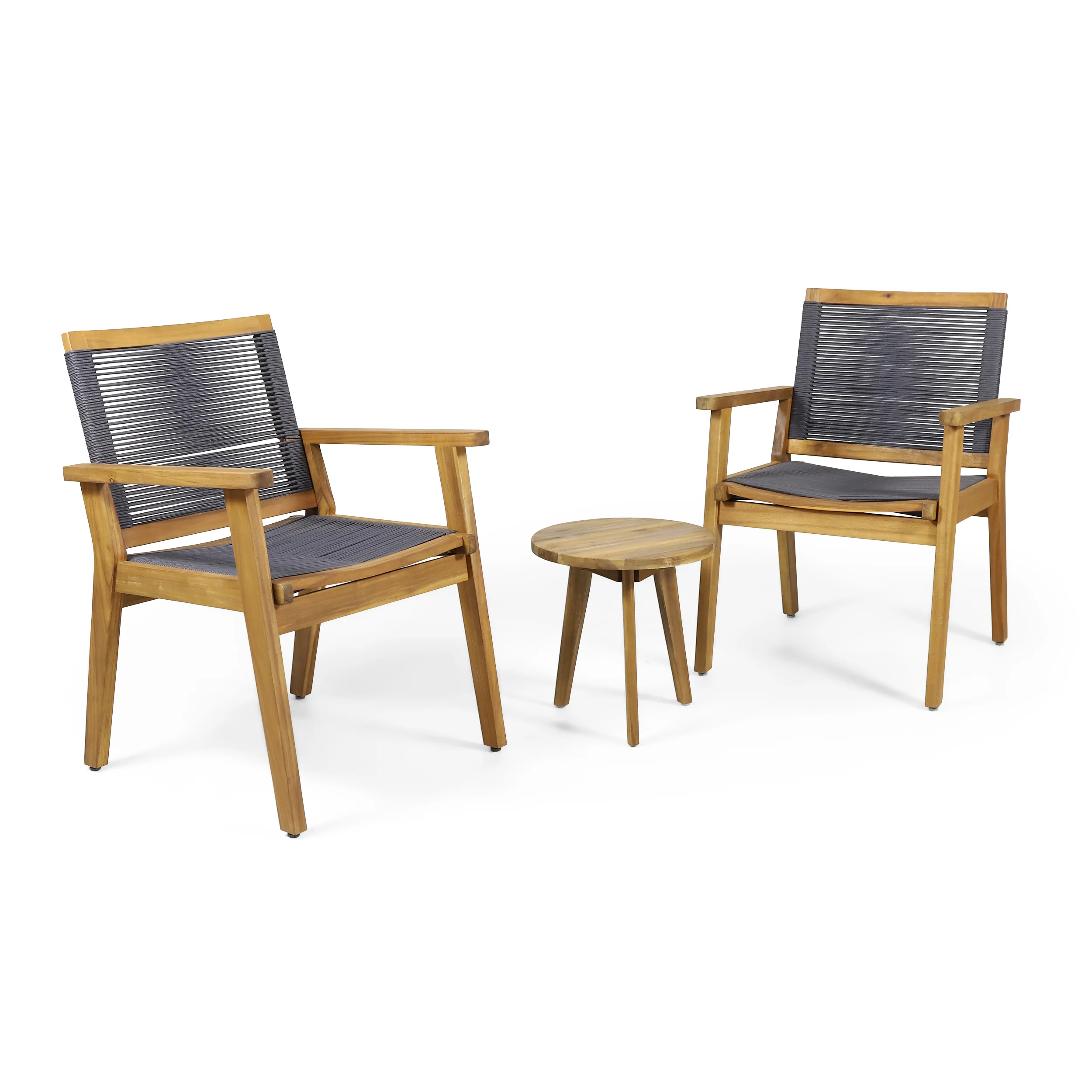 Specter Outdoor 3 Piece Acacia Wood Chat Set - furnishings
