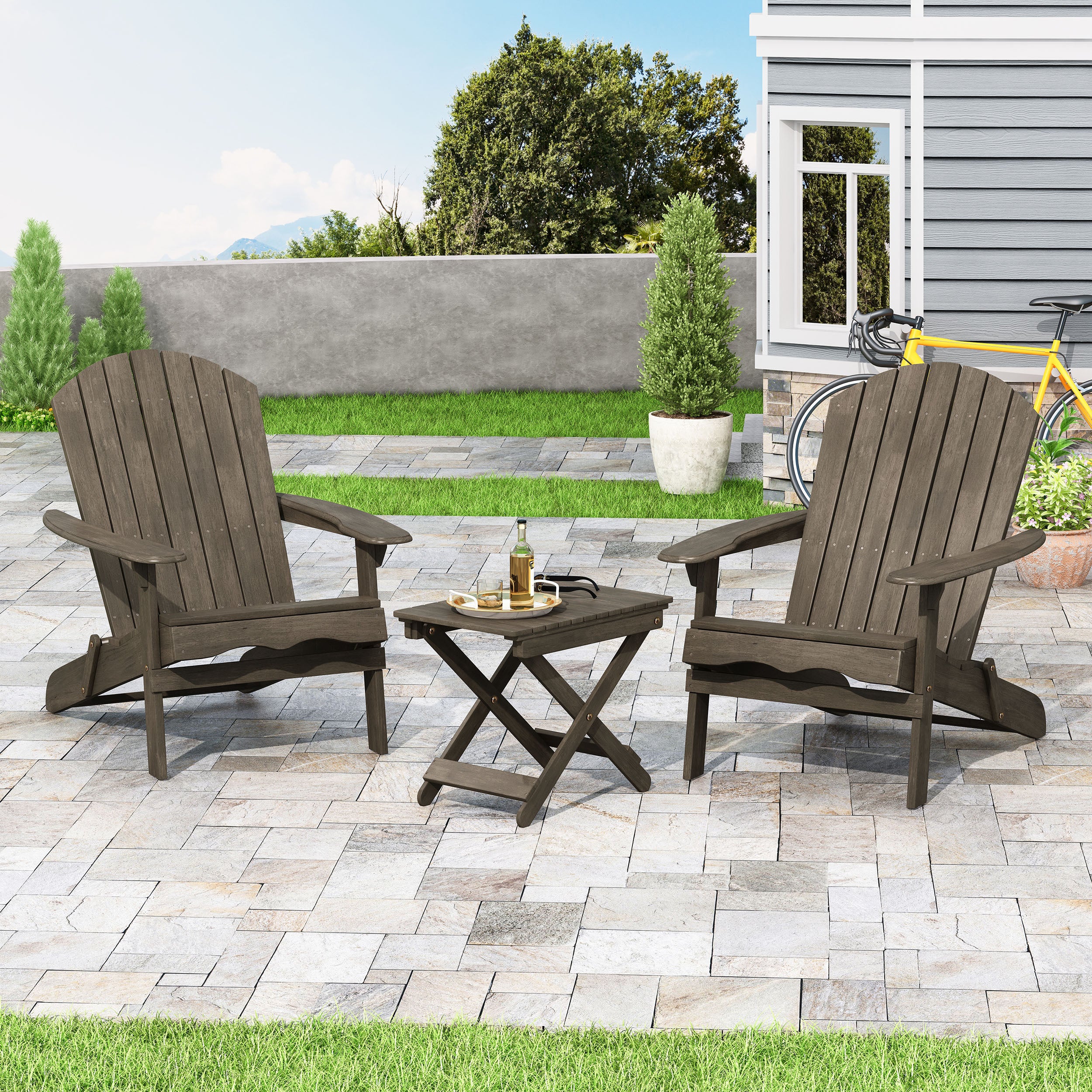 Reed Outdoor 2 Seater Acacia Wood Chat Set - furnishings