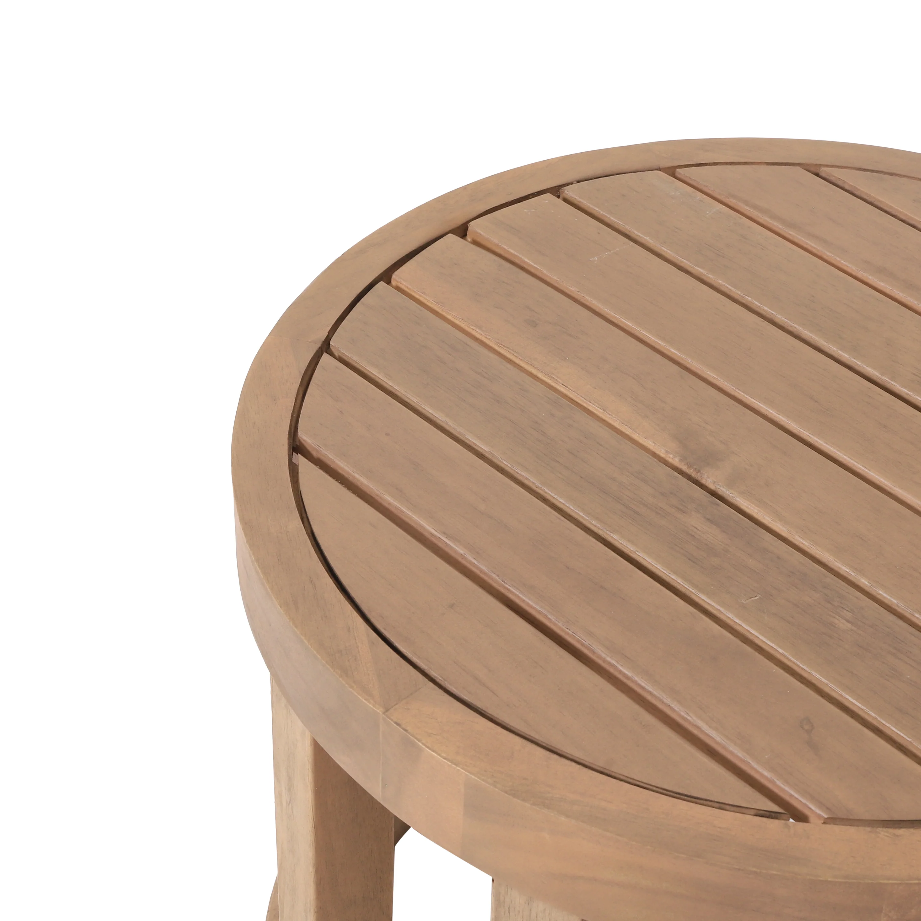 Aston Outdoor Acacia Wood Side Table, Brown Wash - furnishings