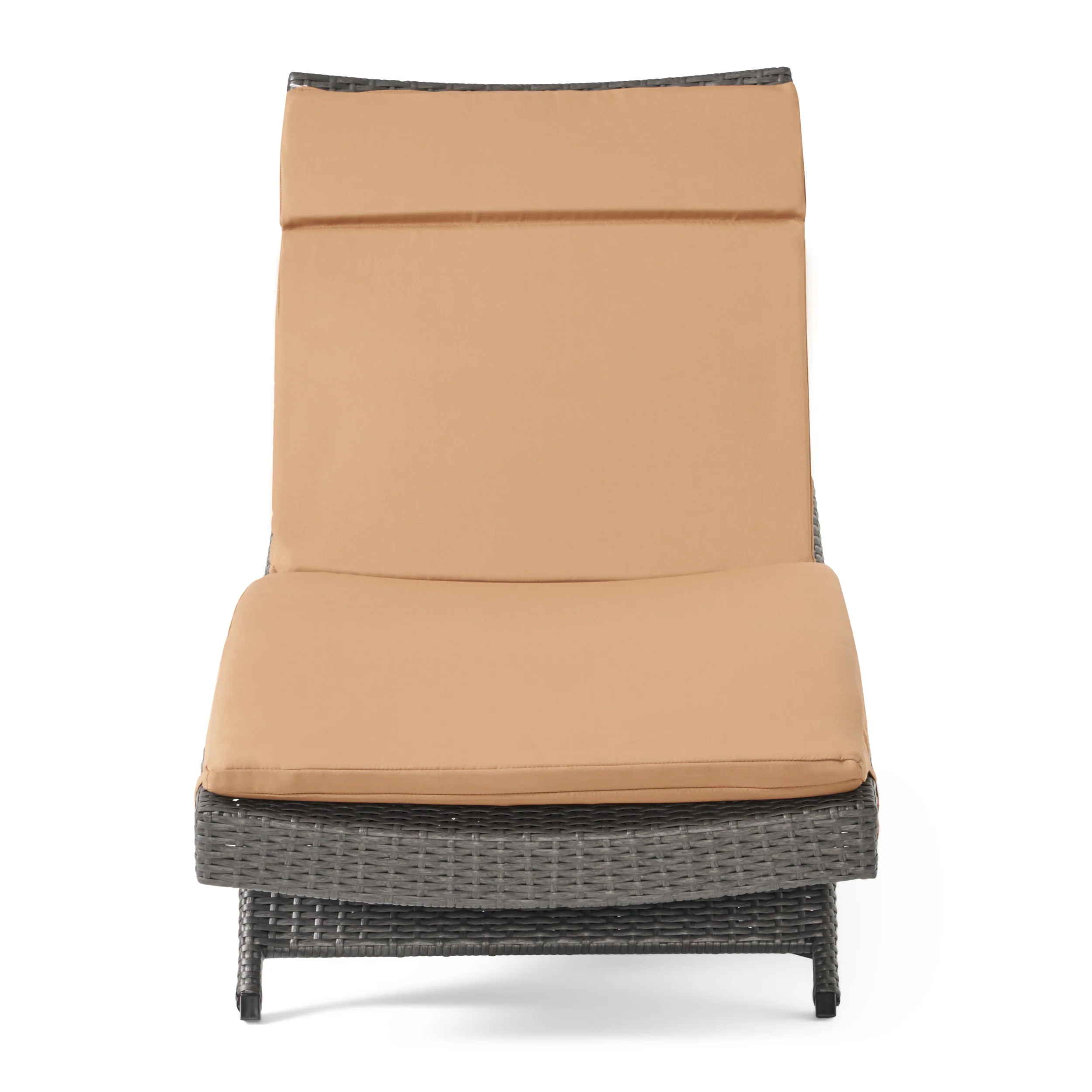 Nassau Outdoor Grey Wicker Adjustable Chaise Lounge with Cushion - furnishings