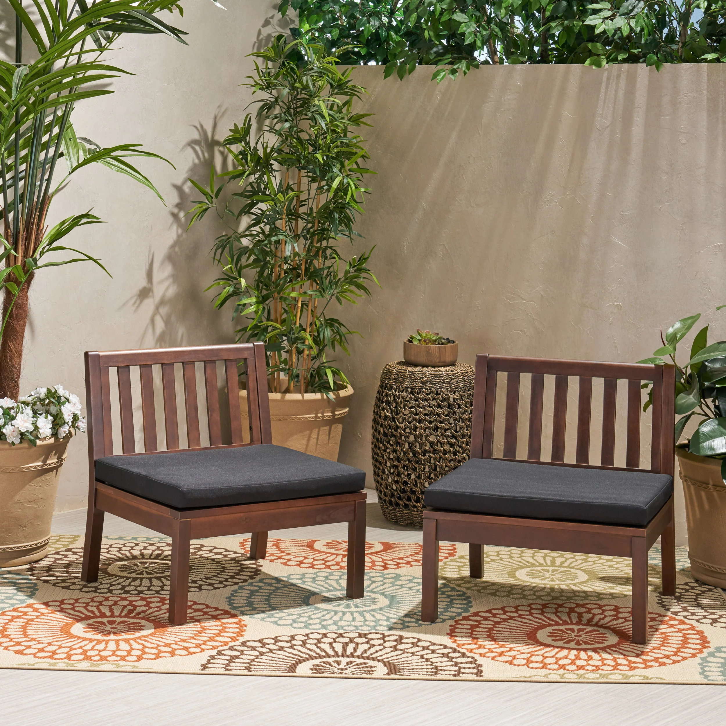 Arth Outdoor Acacia Wood Club Chair (Set of 2) - furnishings