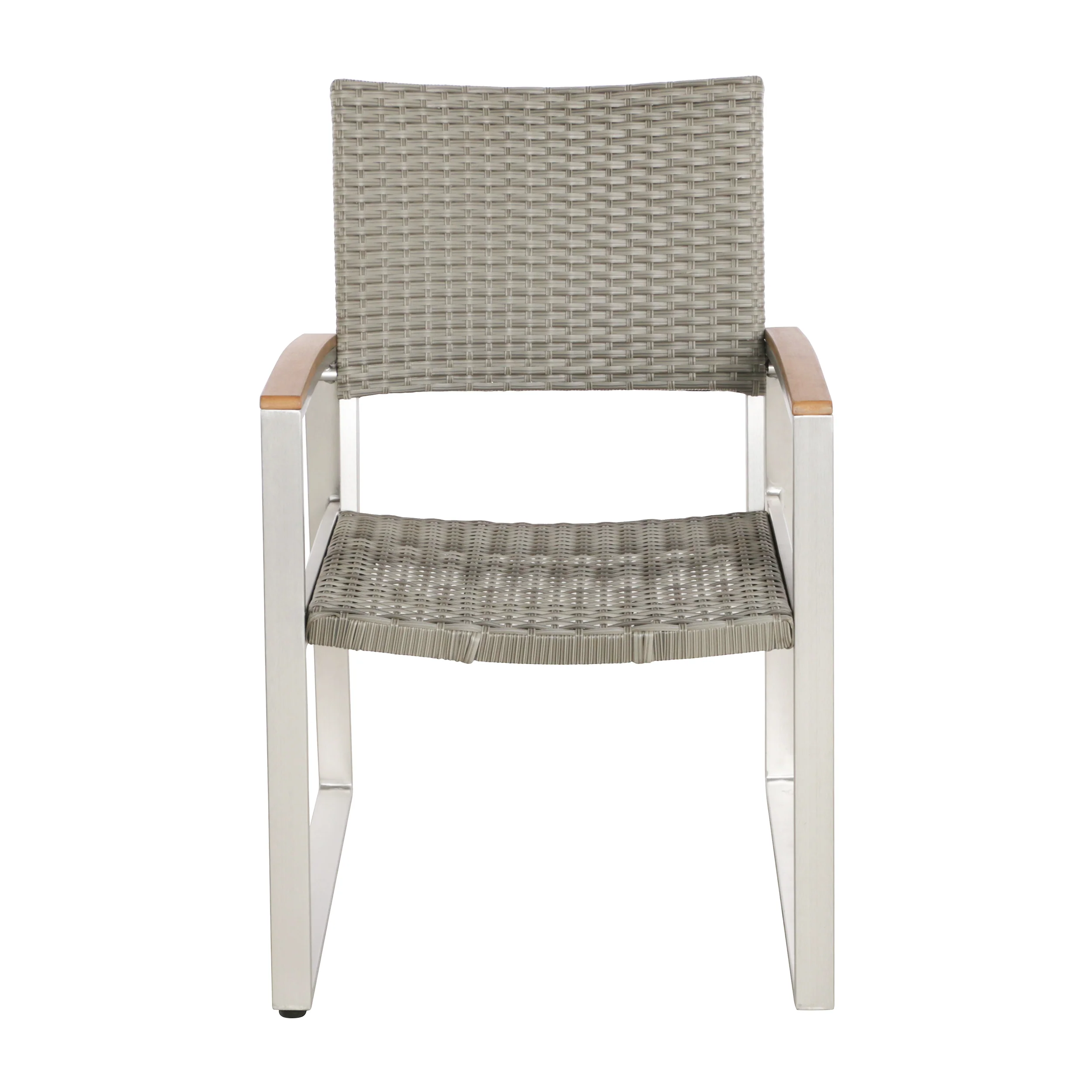 Eunice Outdoor 2 Seater Aluminum and Wicker Chat Set - furnishings