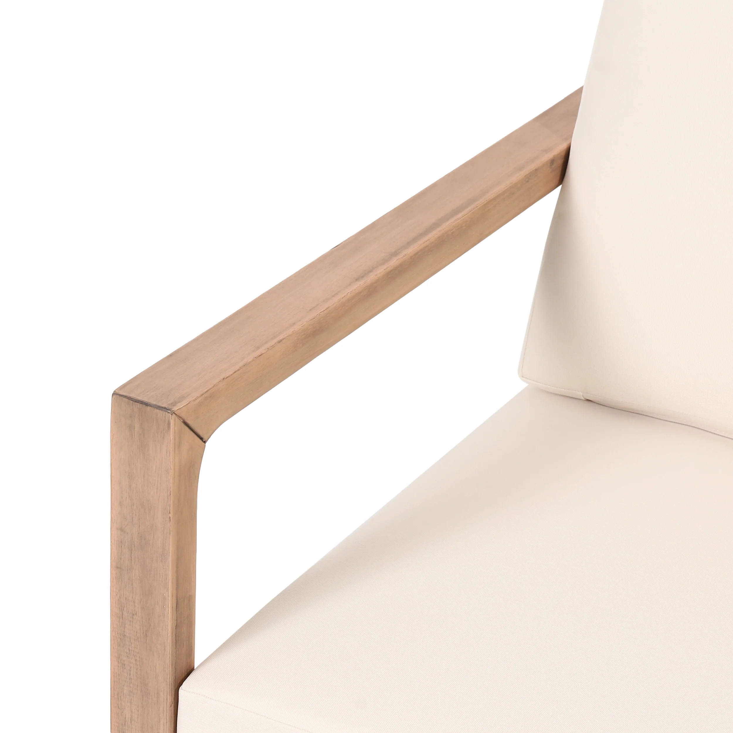 Petteti Outdoor Acacia Wood Chat Set with Cushions, Brown and Beige - furnishings