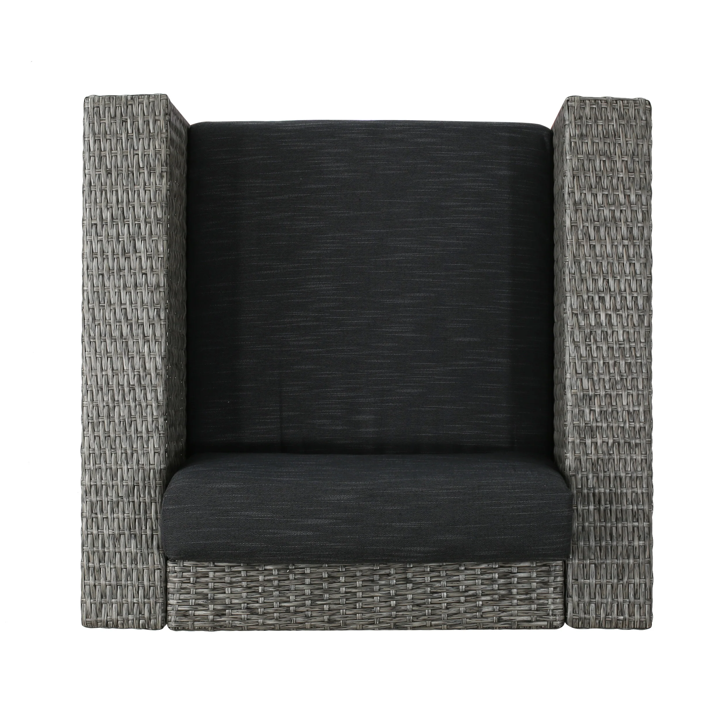 Fuller Outdoor 4 Piece Club Chair Set with Square Fire Pit - furnishings
