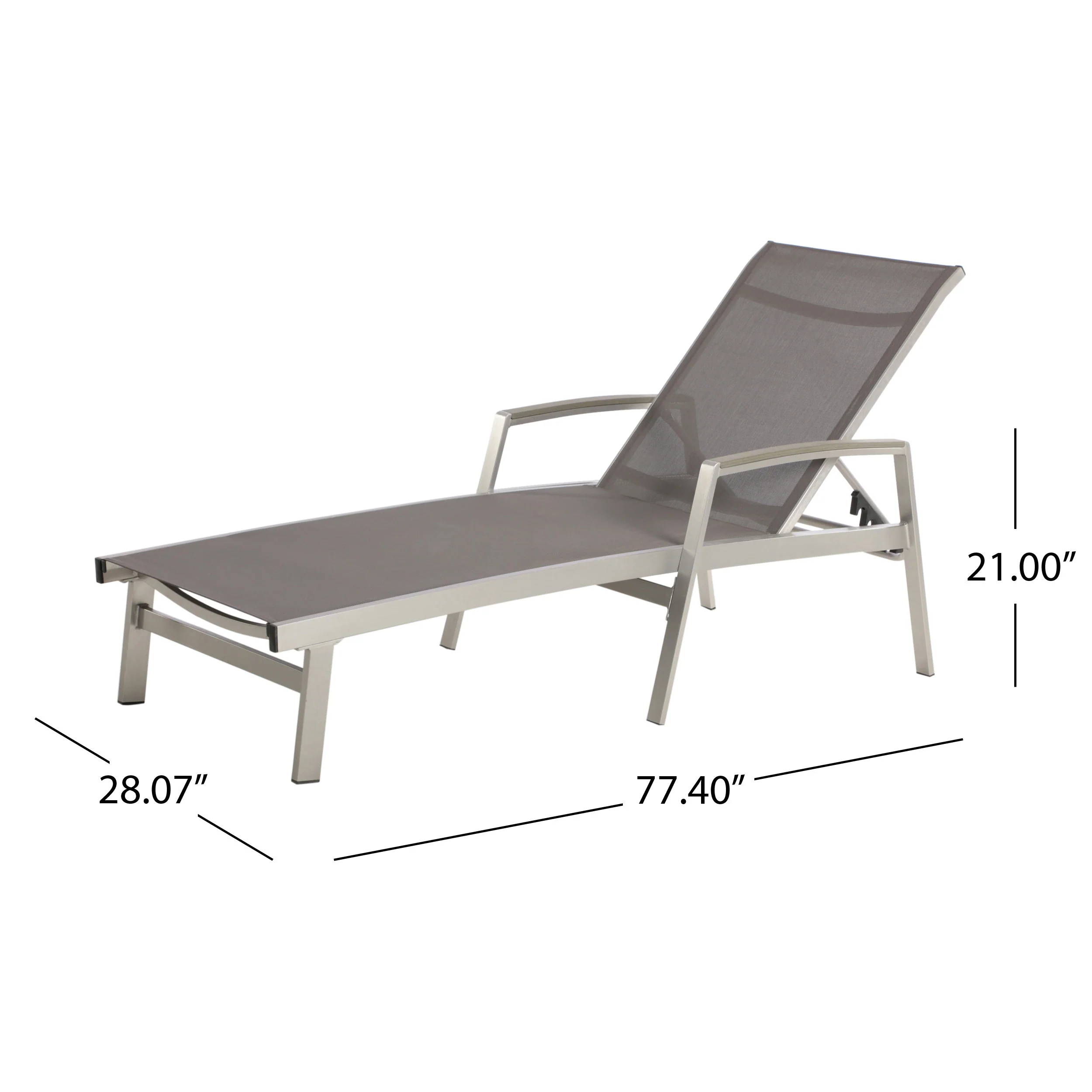 Joy Outdoor Mesh and Aluminum Chaise Lounge - furnishings