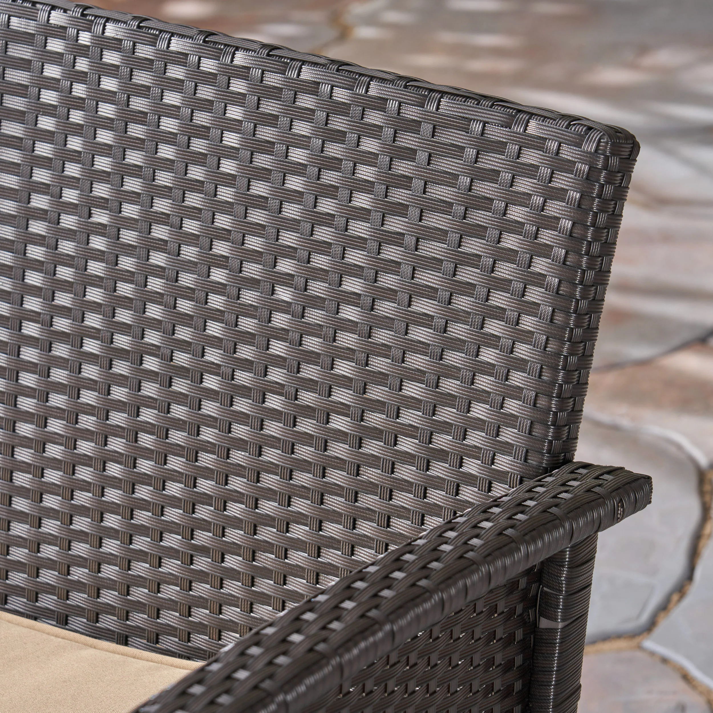 Laiah Outdoor Wicker 3-Seater Sofa with Coffee Table - furnishings