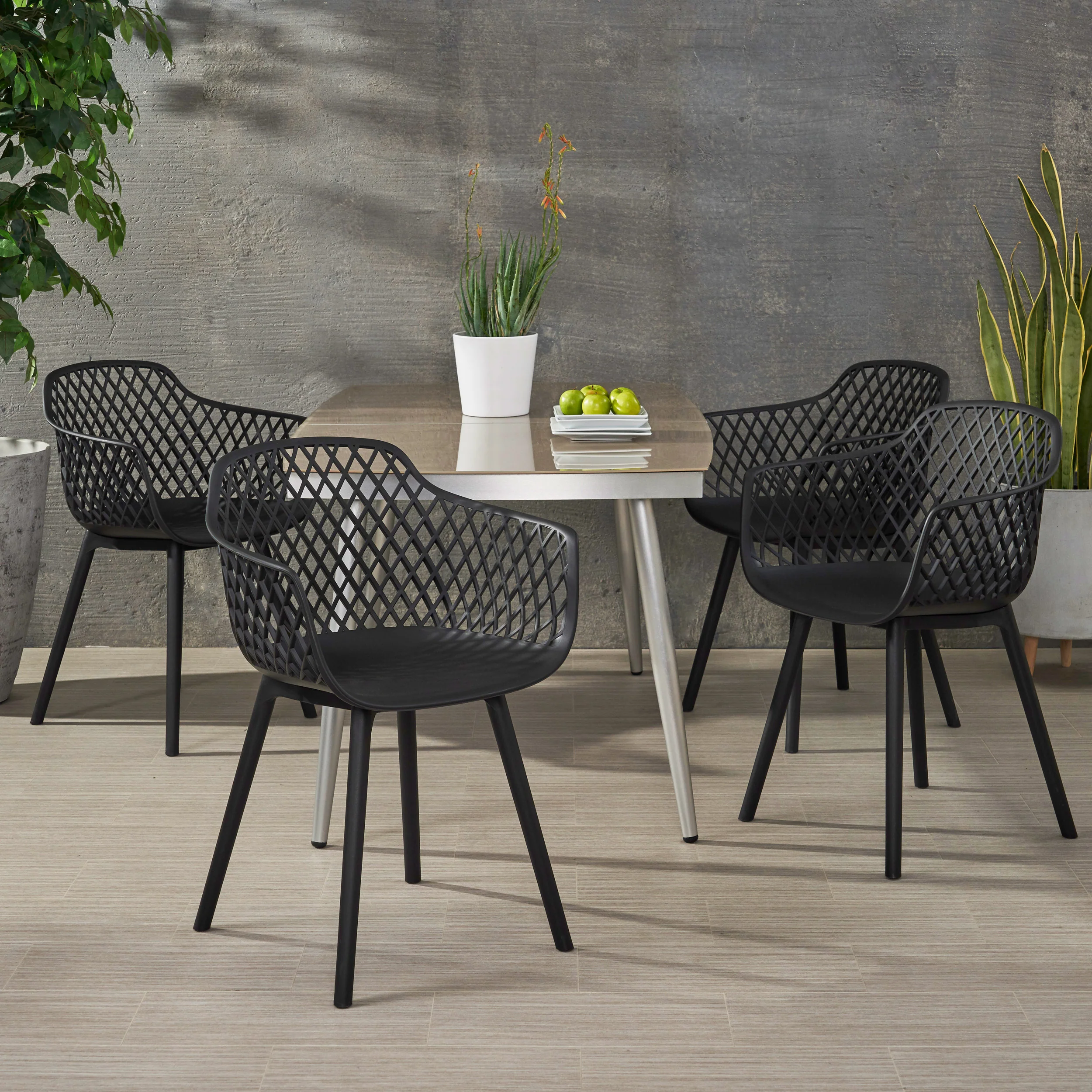 Tate Outdoor Modern Dining Chair (Set of 4) - furnishings