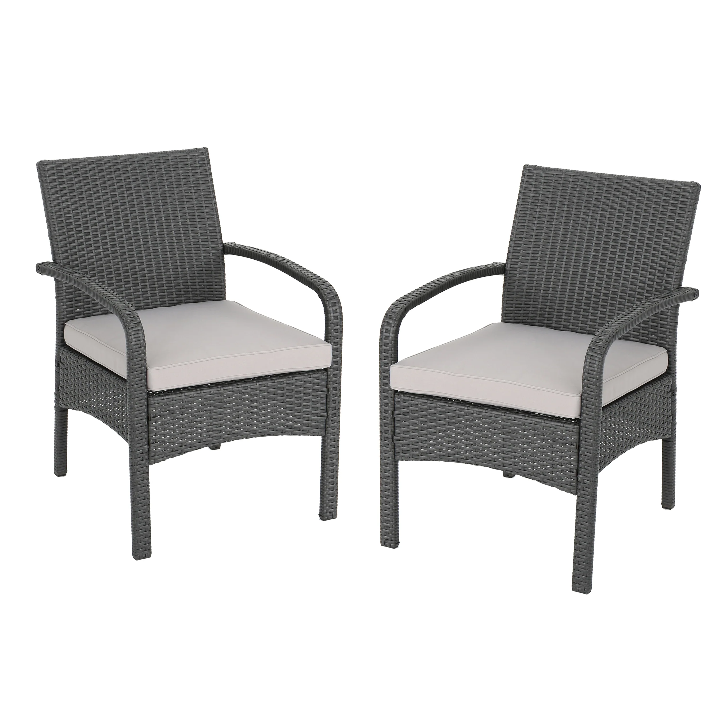 Otto Outdoor Contemporary Wicker Club Chairs with Cushion (Set of 2) - furnishings