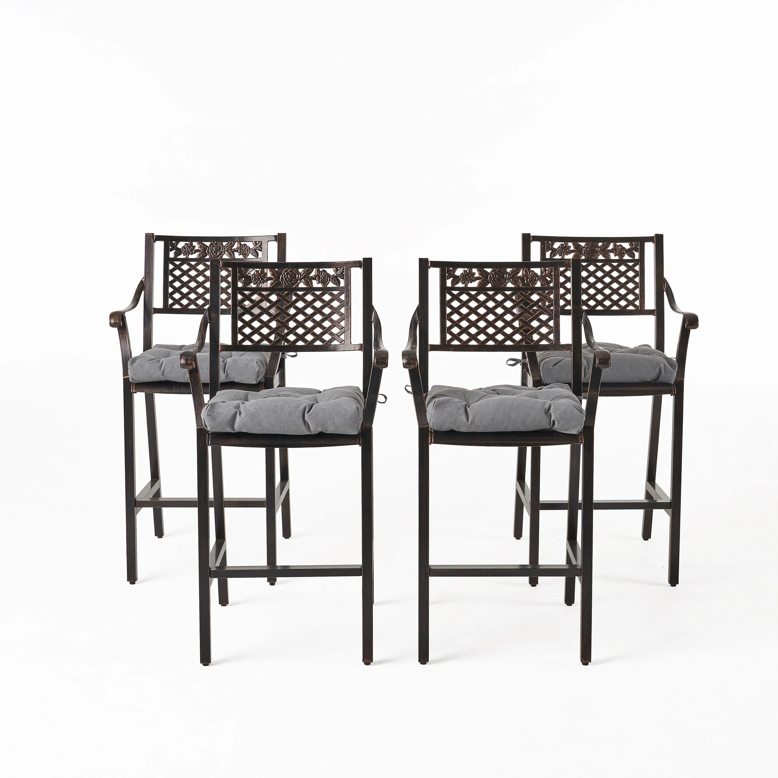 Renata Outdoor Barstool with Cushion (Set of 4) - furnishings