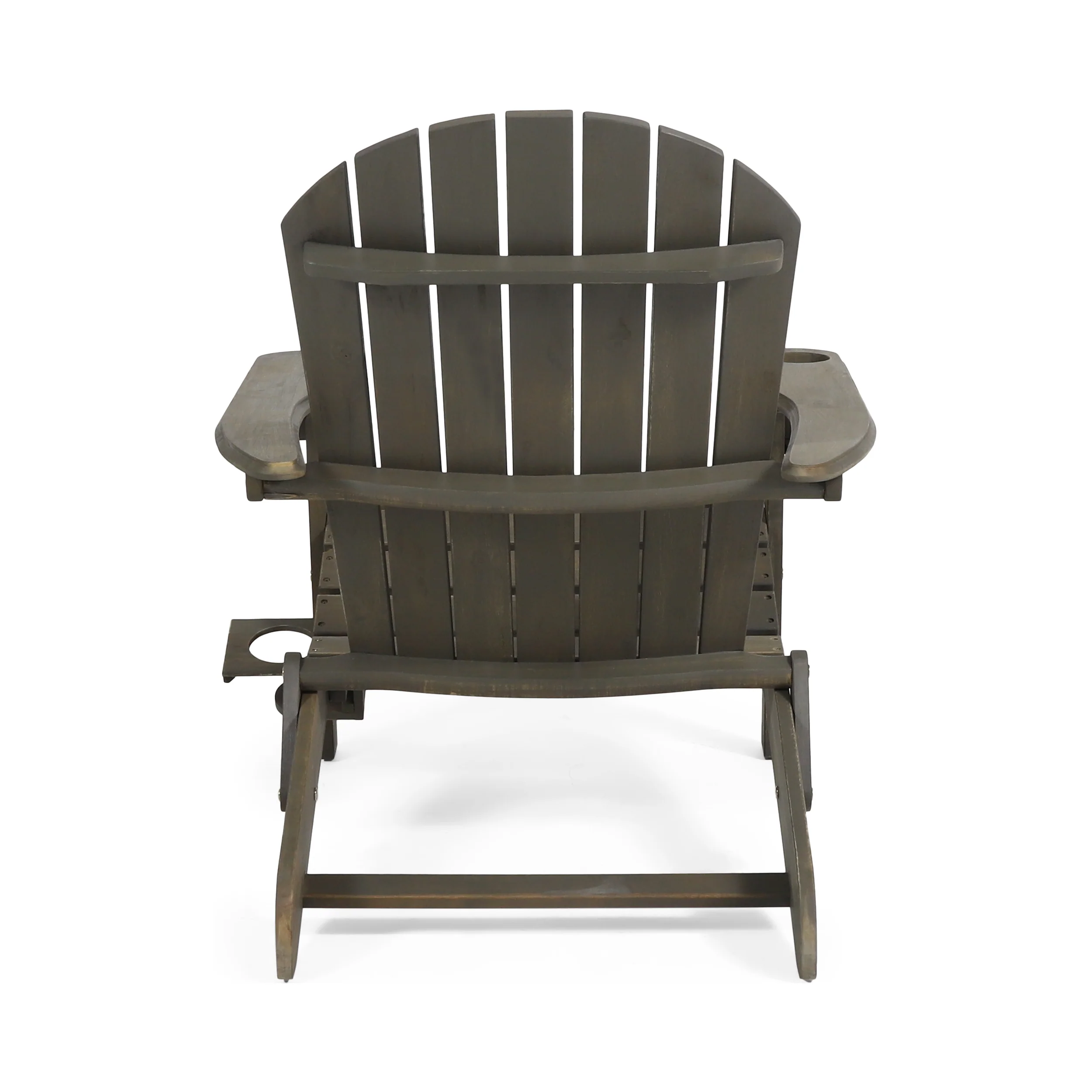 Kandyce Outdoor Acacia Wood Folding Adirondack Chair With Cup Holder - furnishings