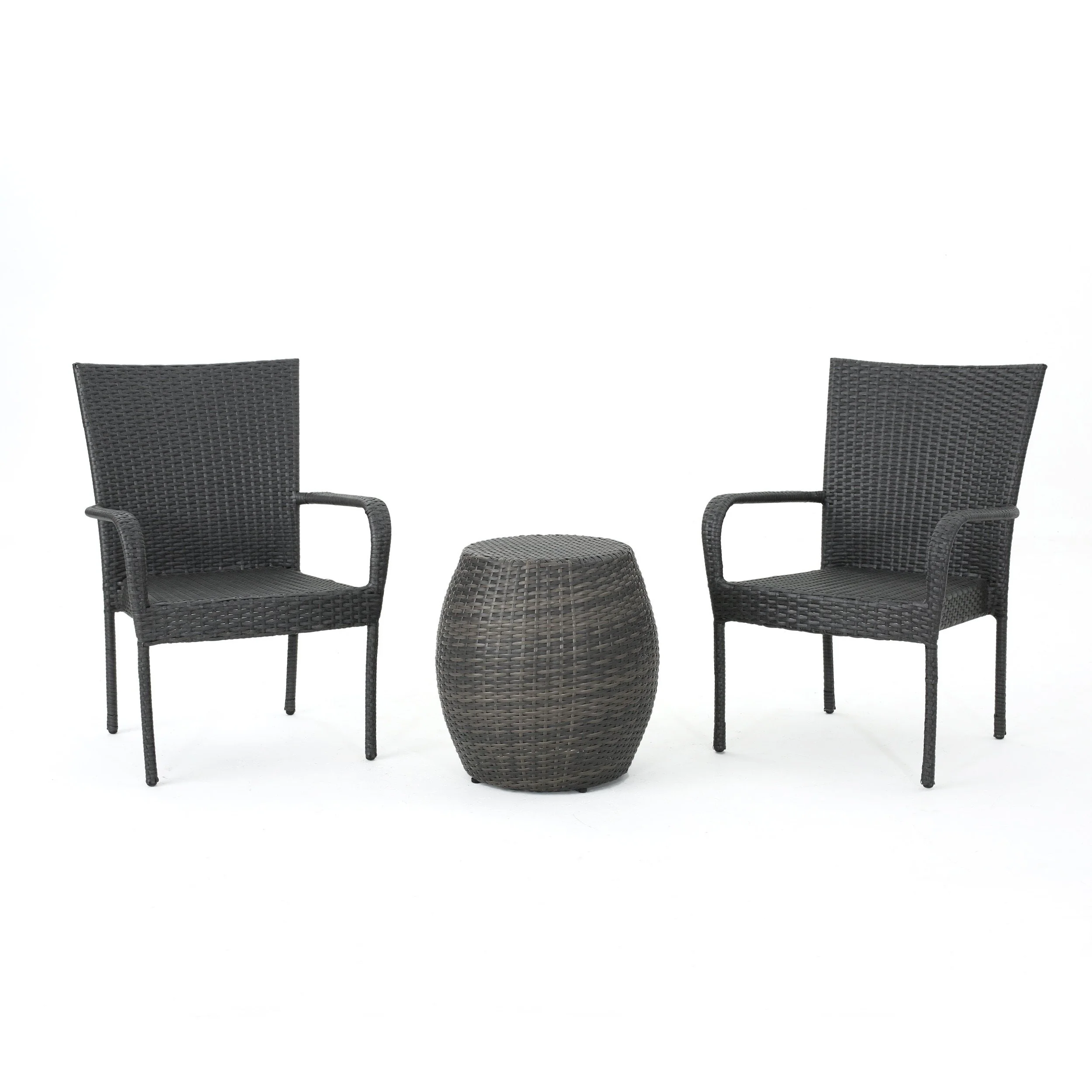 Orlando Outdoor 3 Piece Wicker Chat Set - furnishings
