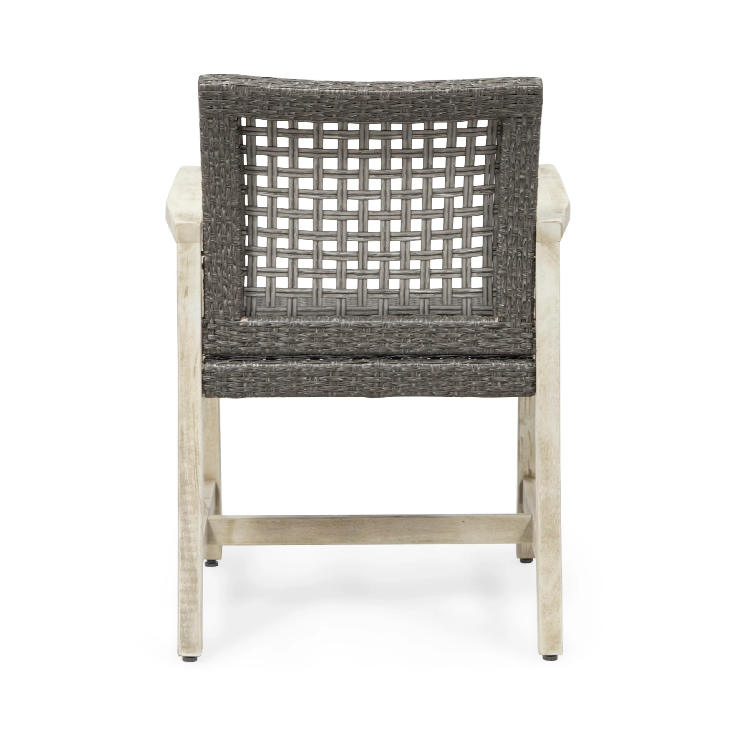 Alyssa Outdoor Acacia Wood and Wicker Dining Chair (Set of 2) - furnishings