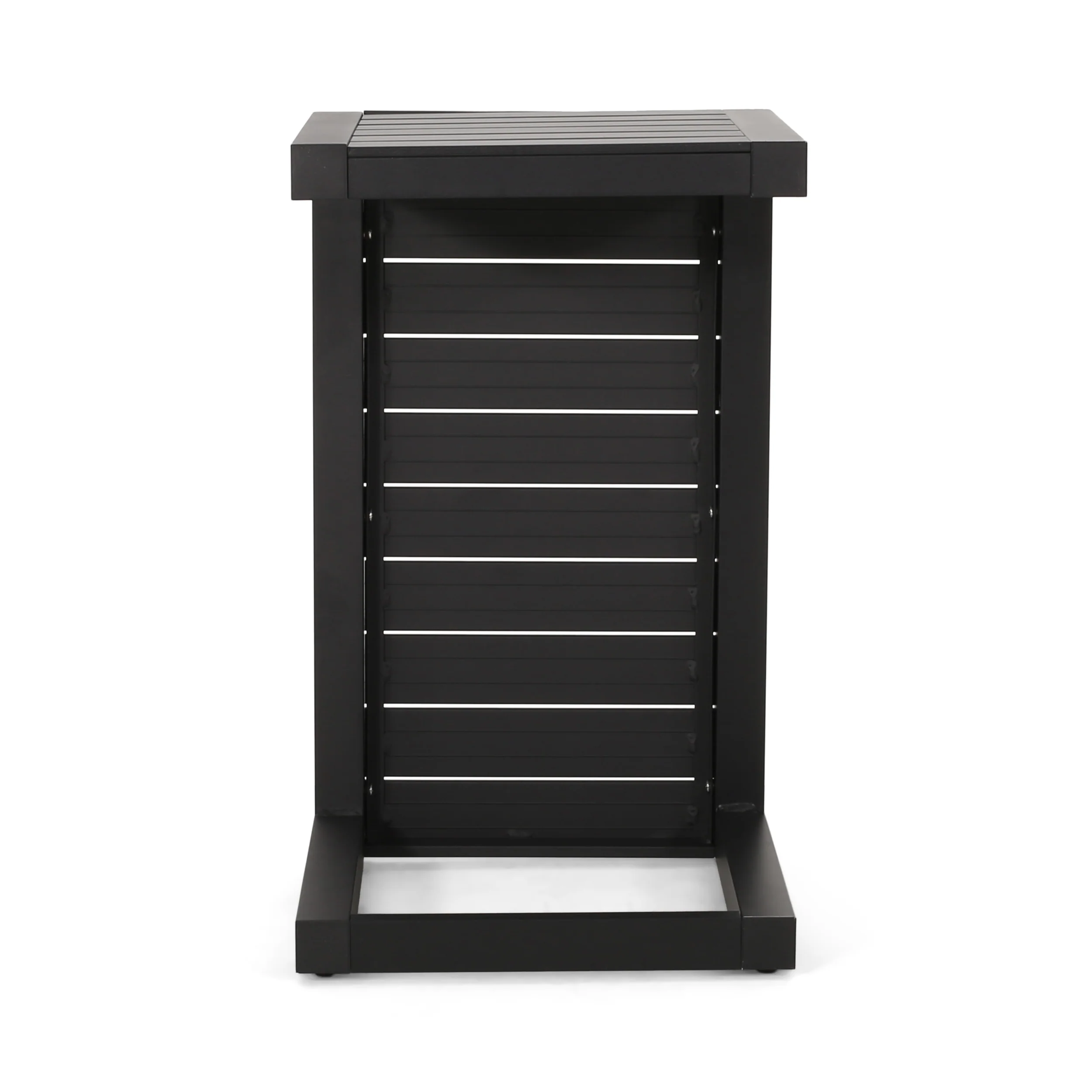 Cherie Outdoor Modern Aluminum C-Shaped End Table - furnishings
