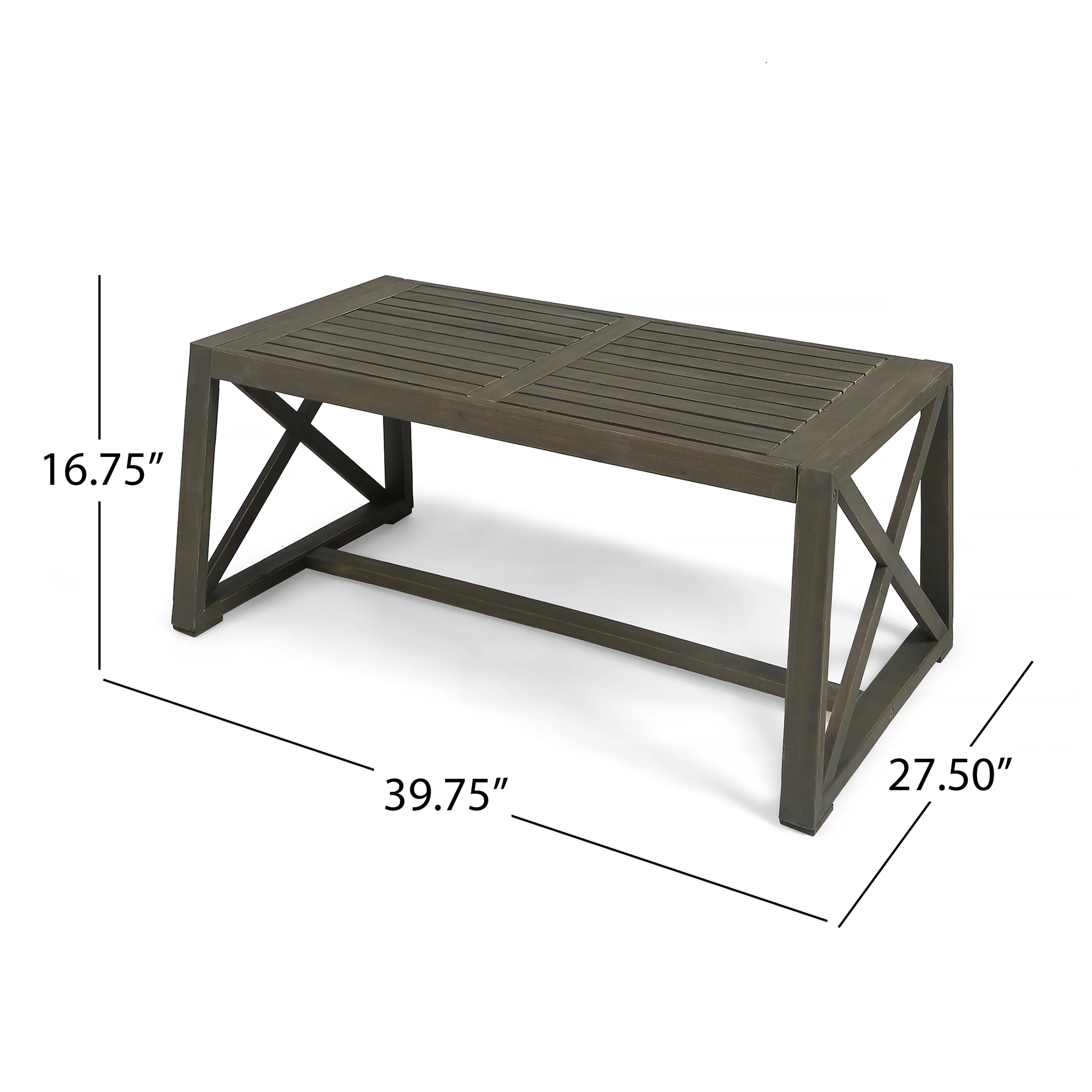 Hazel Outdoor Acacia Wood Loveseat with Coffee Table Set with Cushions - furnishings