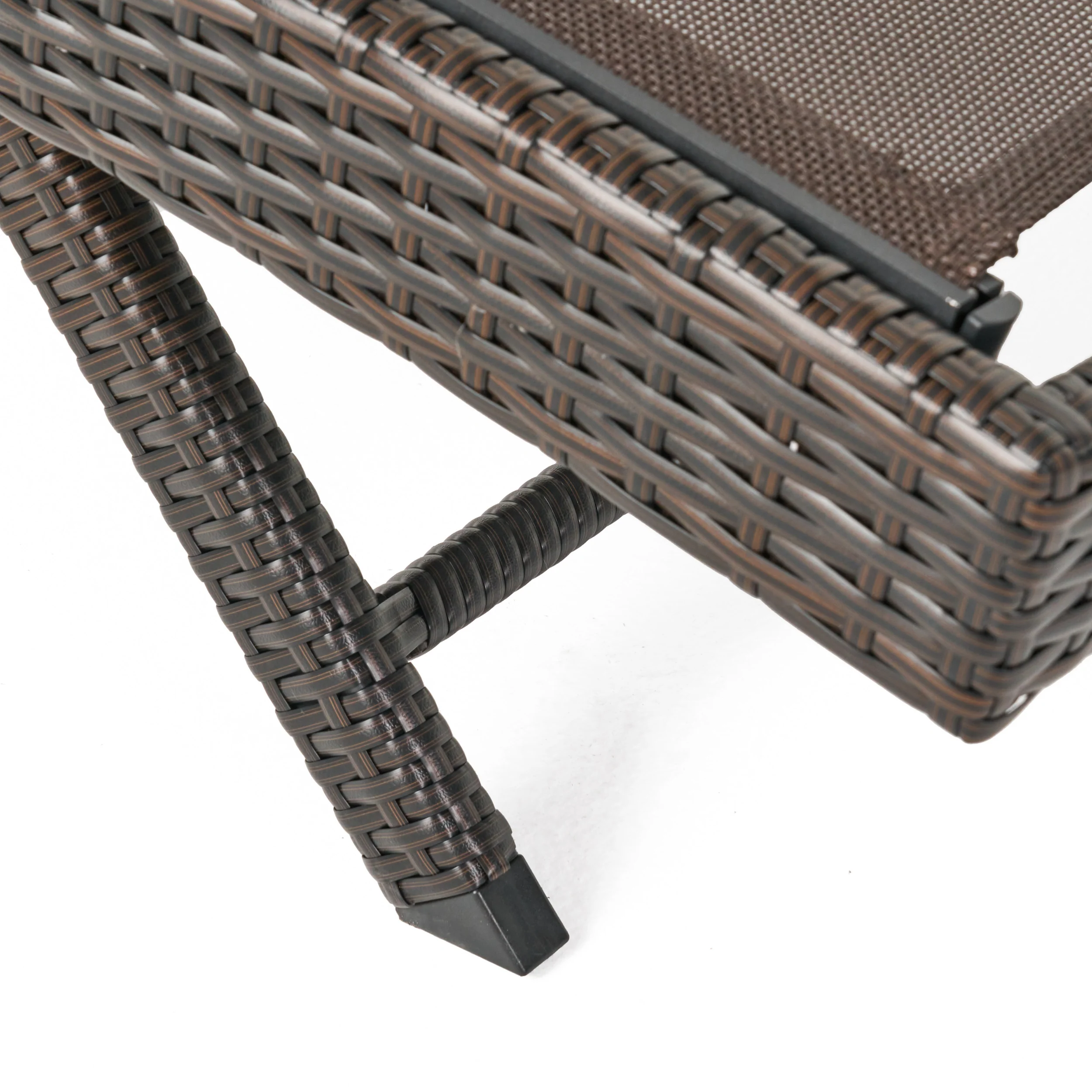 Burnham Outdoor Brown Mesh Chaise Lounge Chair - furnishings