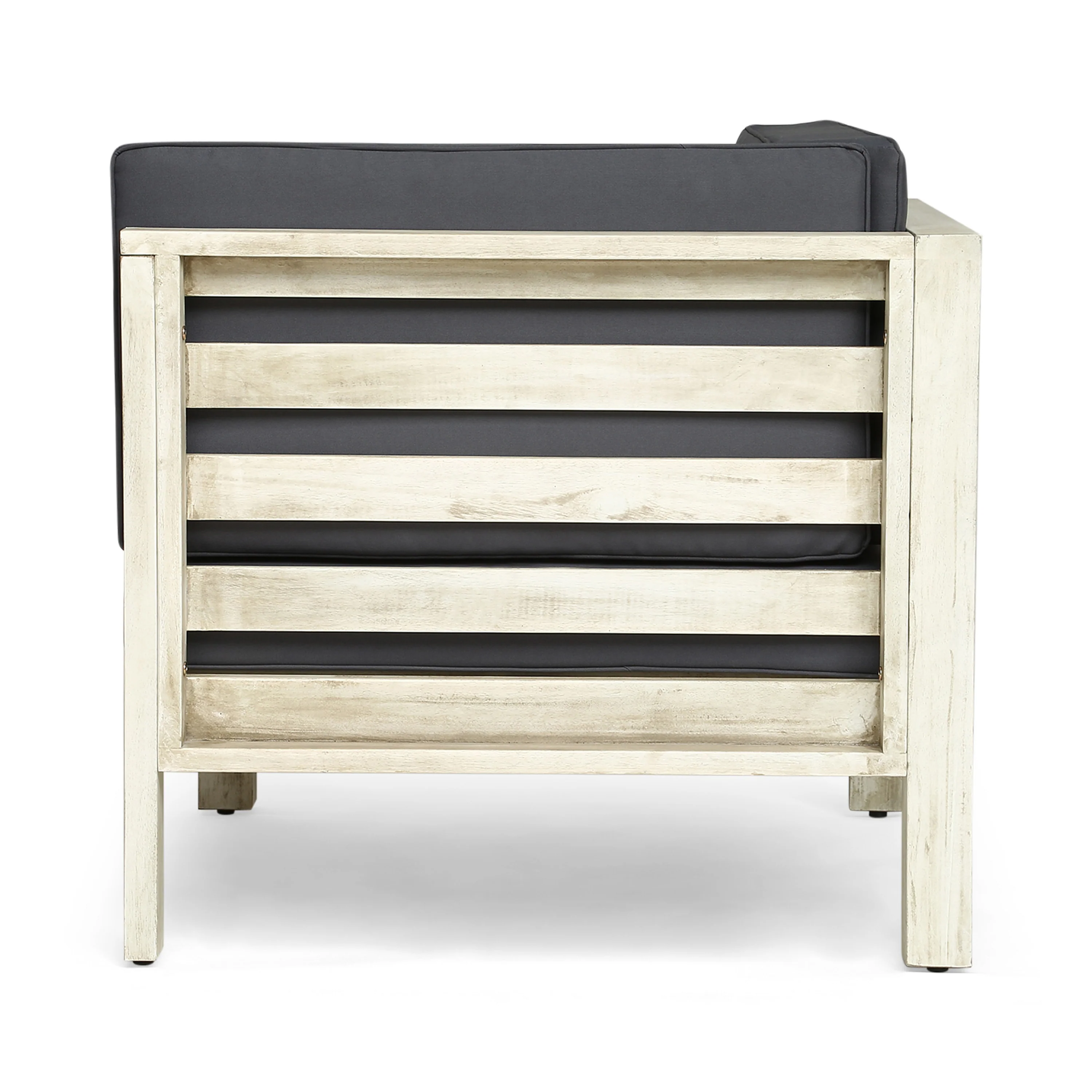 Dawson Outdoor Sectional Sofa Set with Coffee Table - 4-Piece 3-Seater - Acacia Wood - Outdoor Cushions - furnishings
