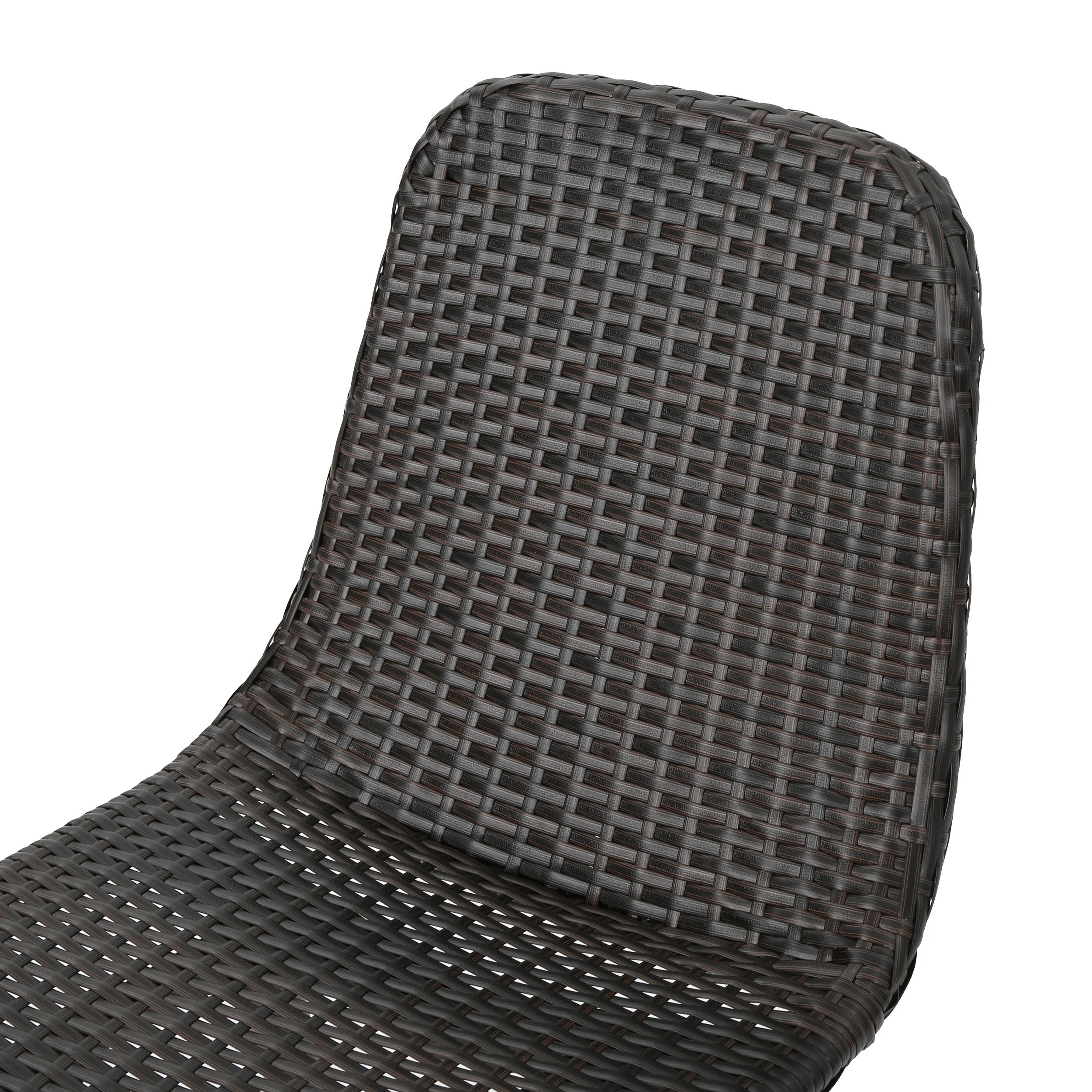 Gilda Outdoor Multibrown Wicker Dining Chairs with Dark Brown Powder Coated Legs - furnishings
