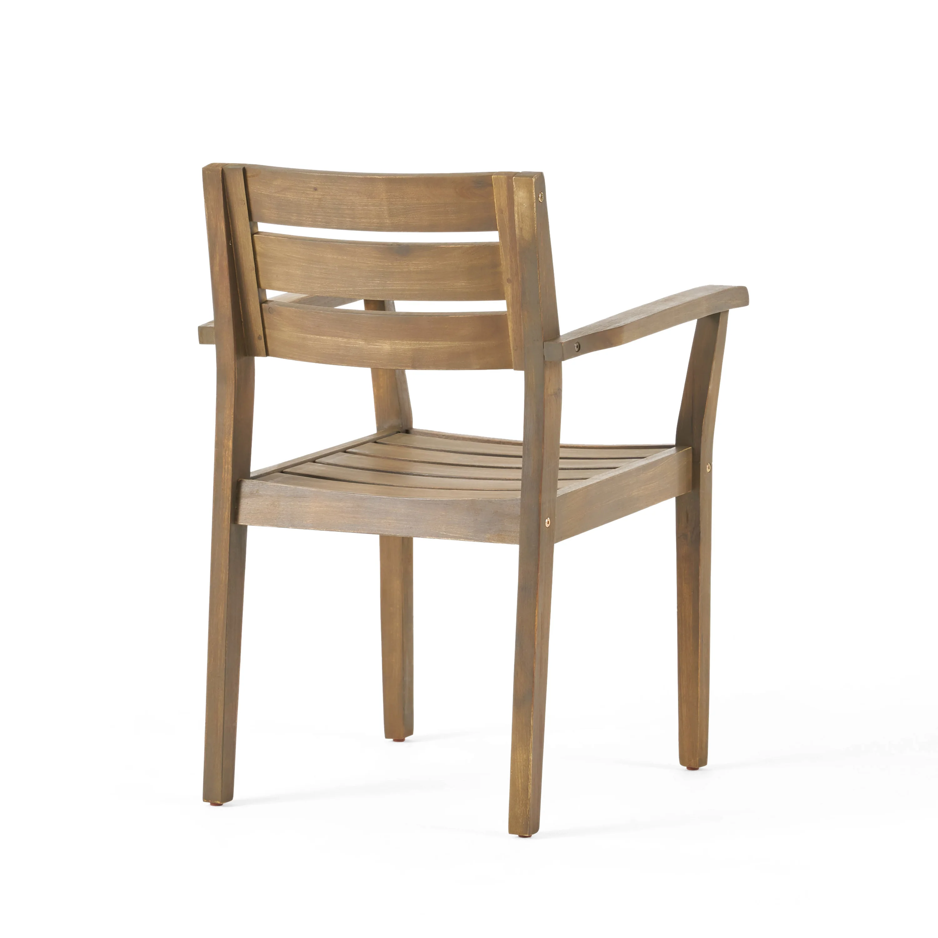 Stanford Outdoor Rustic Slat Acacia Wood Dining Chairs (Set of 2) - furnishings